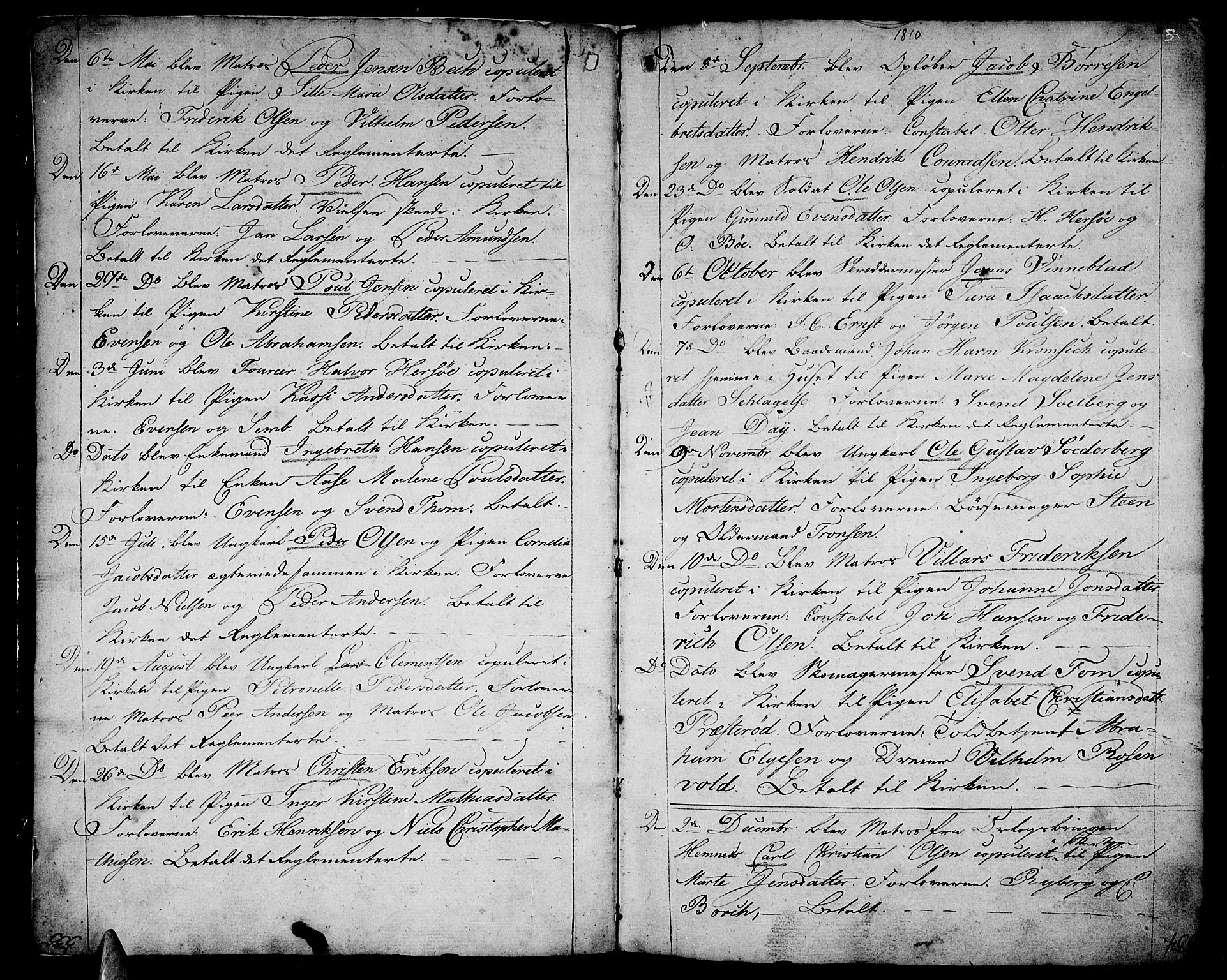 Stavern kirkebøker, AV/SAKO-A-318/F/Fa/L0004: Parish register (official) no. 4, 1809-1816, p. 554-555
