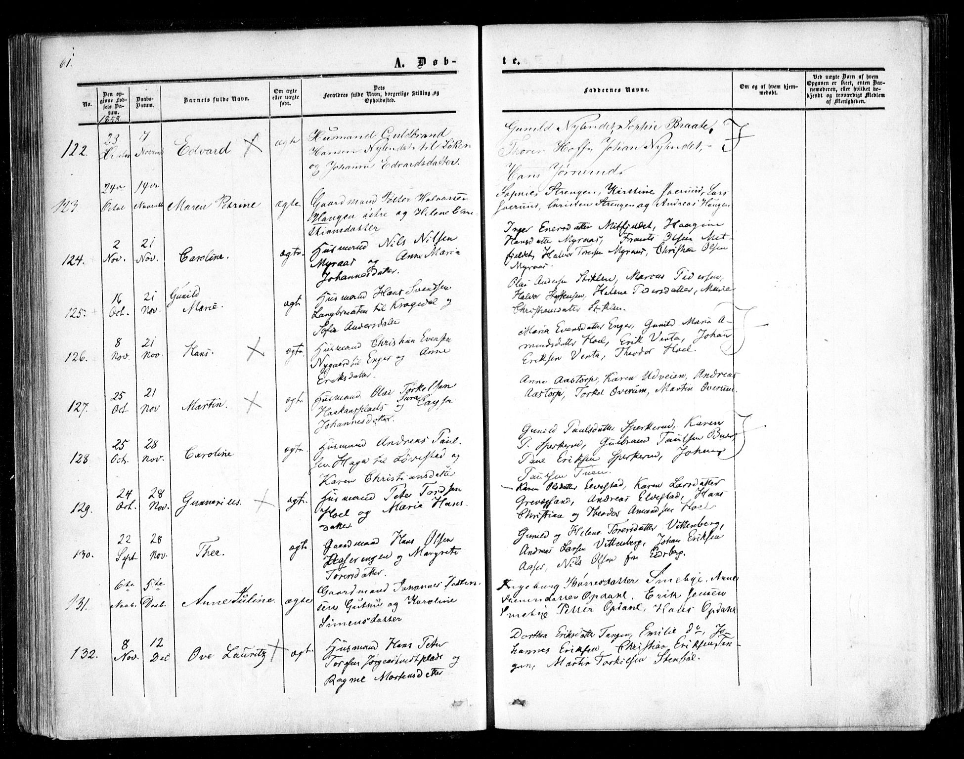 Trøgstad prestekontor Kirkebøker, SAO/A-10925/F/Fa/L0008.a: Parish register (official) no. I 8A, 1855-1864, p. 61