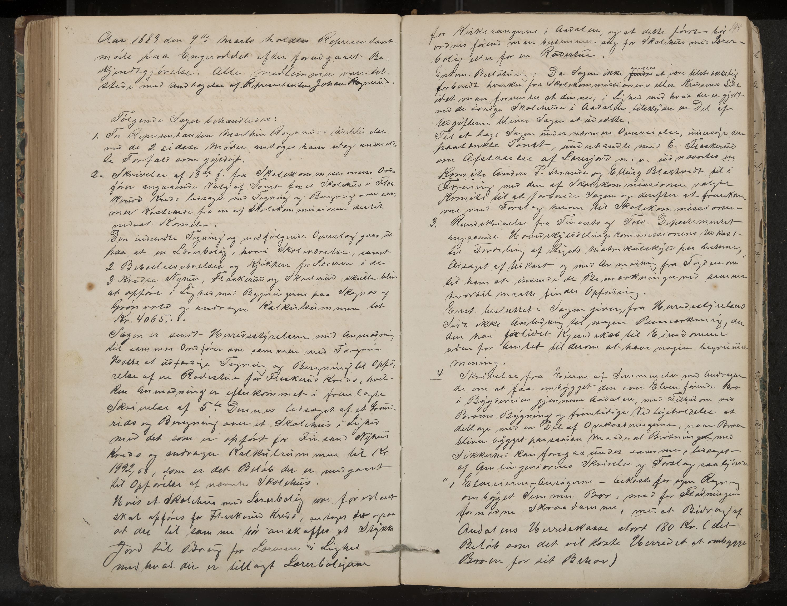 Ådal formannskap og sentraladministrasjon, IKAK/0614021/A/Aa/L0001: Møtebok, 1858-1891, p. 194