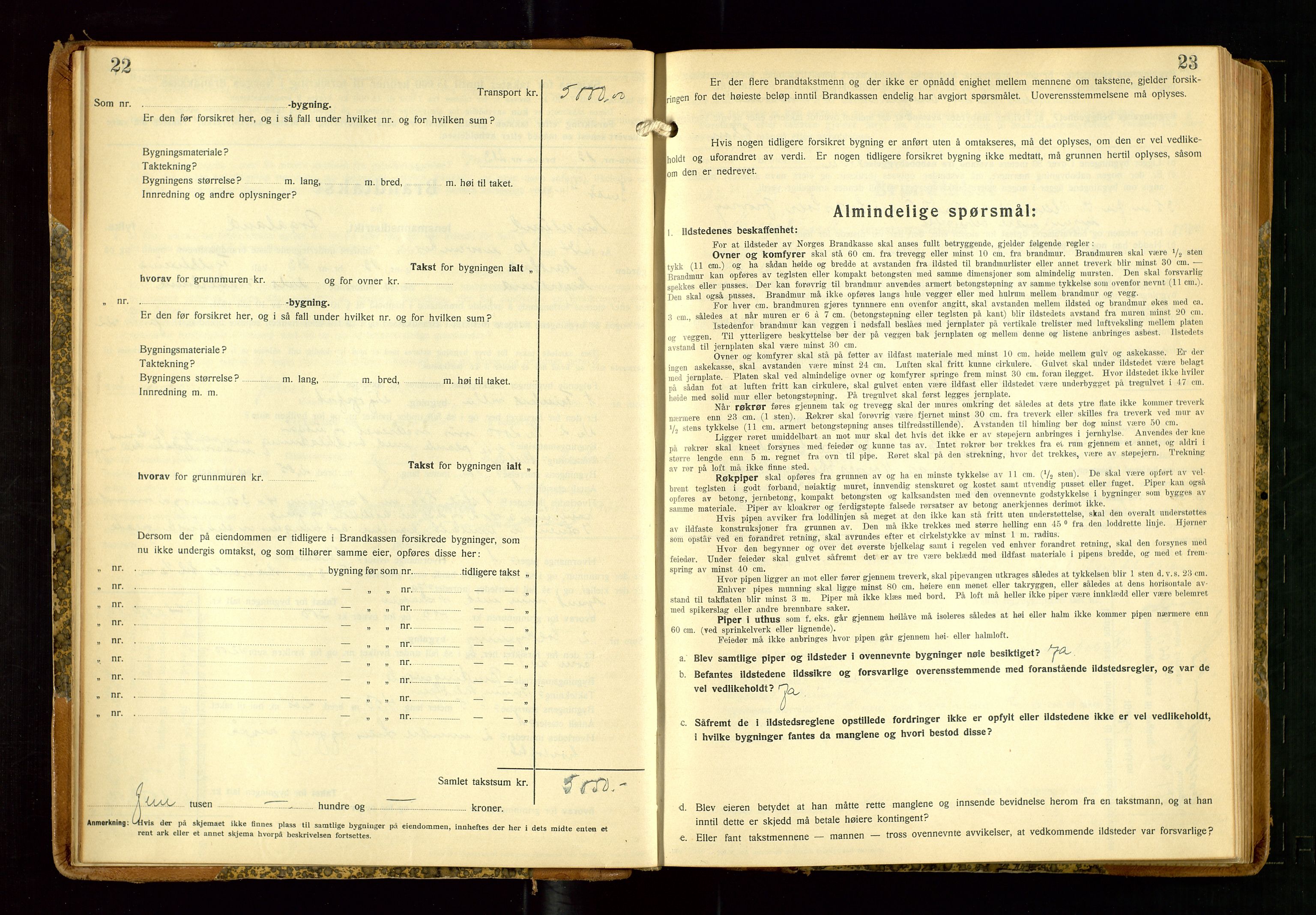 Eigersund lensmannskontor, AV/SAST-A-100171/Gob/L0006: "Brandtakstprotokoll", 1934-1938, p. 22-23