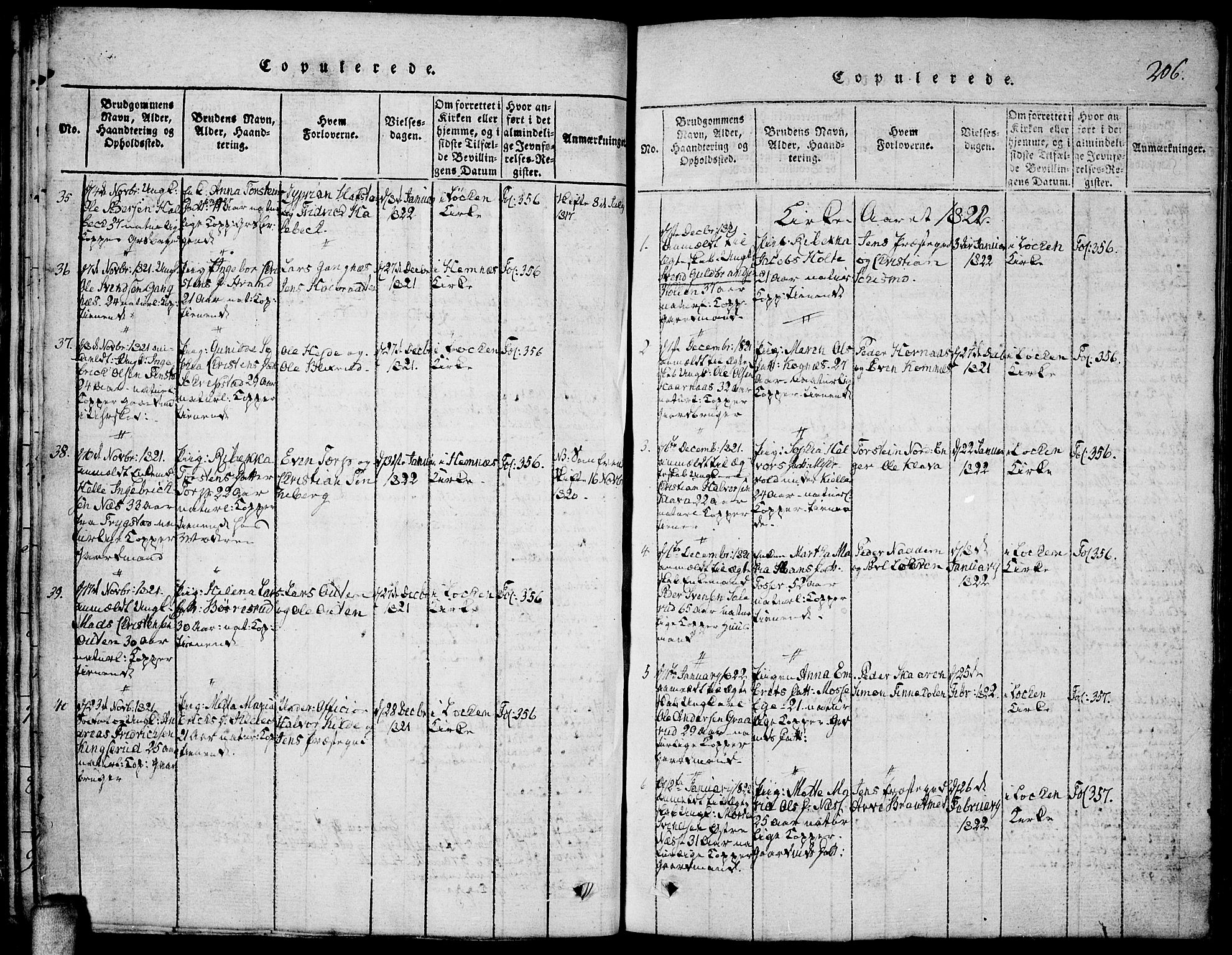 Høland prestekontor Kirkebøker, AV/SAO-A-10346a/F/Fa/L0007: Parish register (official) no. I 7, 1814-1827, p. 206