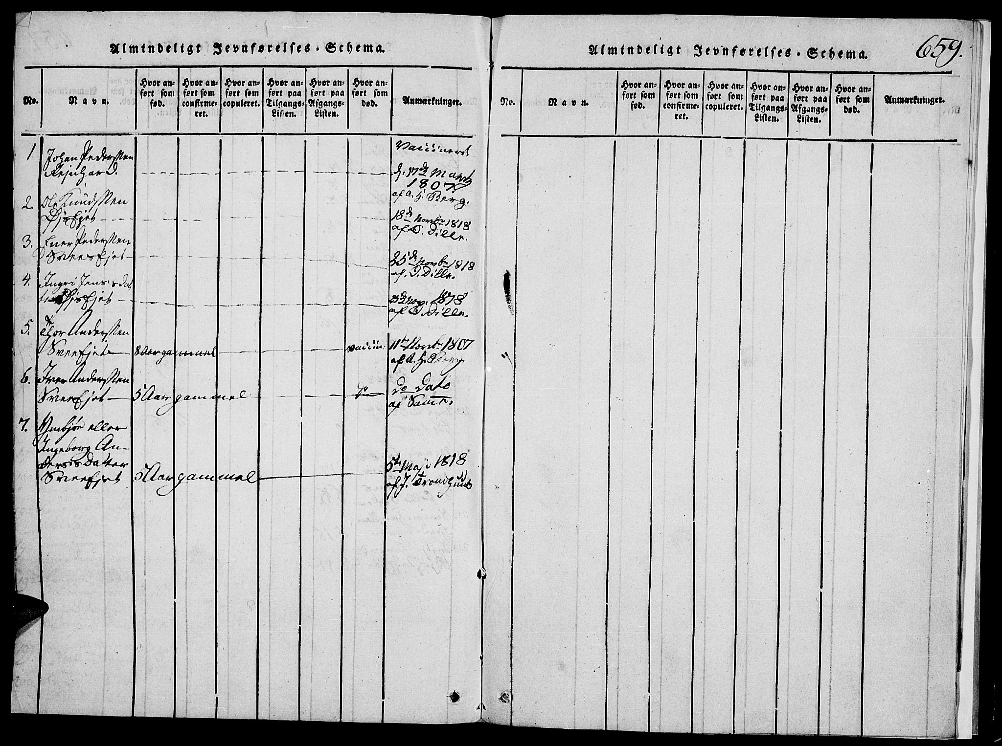 Vågå prestekontor, SAH/PREST-076/H/Ha/Hab/L0001: Parish register (copy) no. 1, 1815-1827, p. 658-659