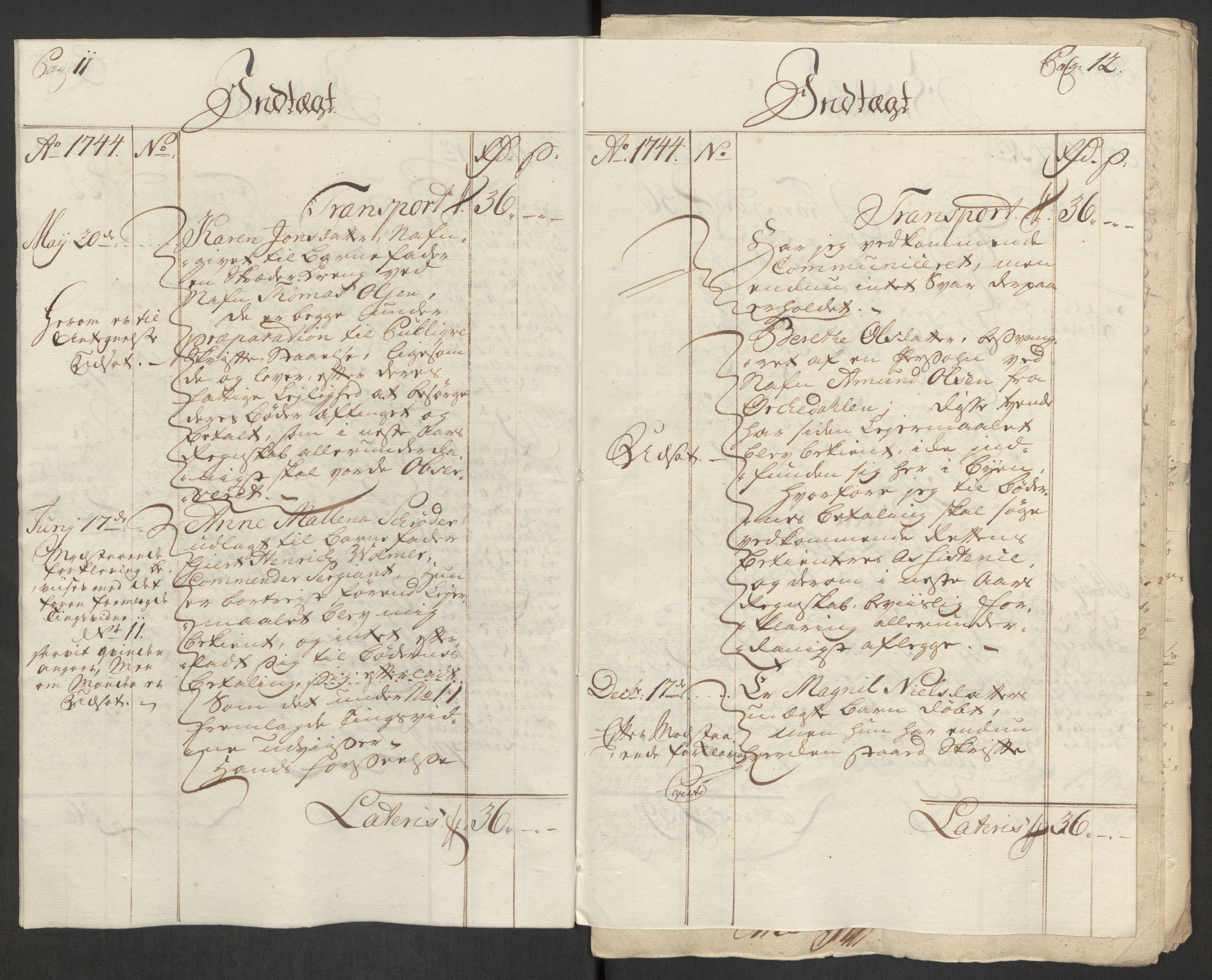 Rentekammeret inntil 1814, Reviderte regnskaper, Byregnskaper, AV/RA-EA-4066/R/Rs/L0541: [S22] Sikt og sakefall, 1743-1746, p. 126