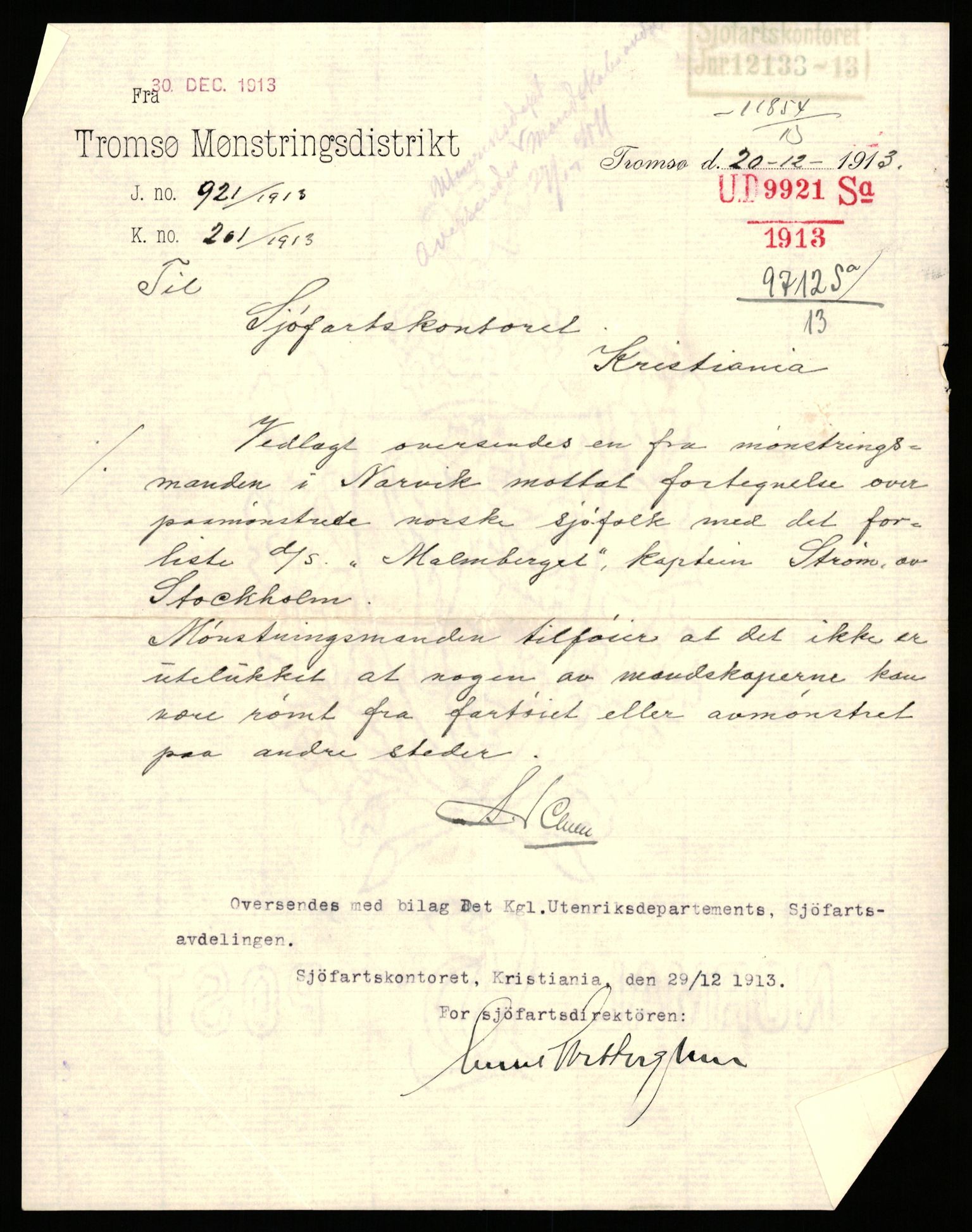 Handelsdepartementet, Sjøfartsavdelingen, 1. sjømannskontor, AV/RA-S-1405/D/Dm/L0010: Forliste skip Lar - Min, 1906-1920, p. 641