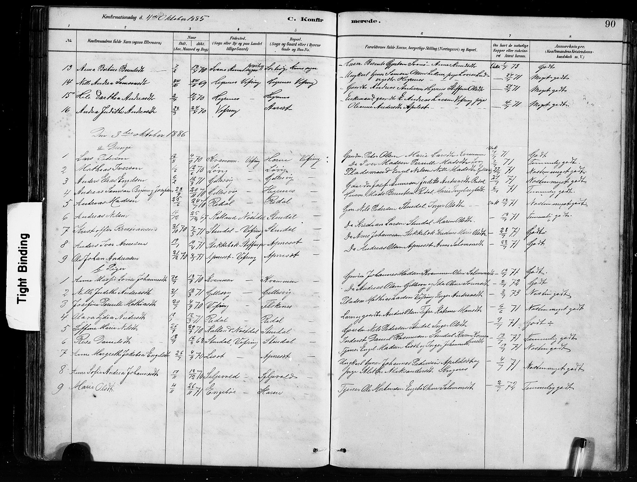 Førde sokneprestembete, SAB/A-79901/H/Hab/Habe/L0001: Parish register (copy) no. E 1, 1881-1920, p. 90