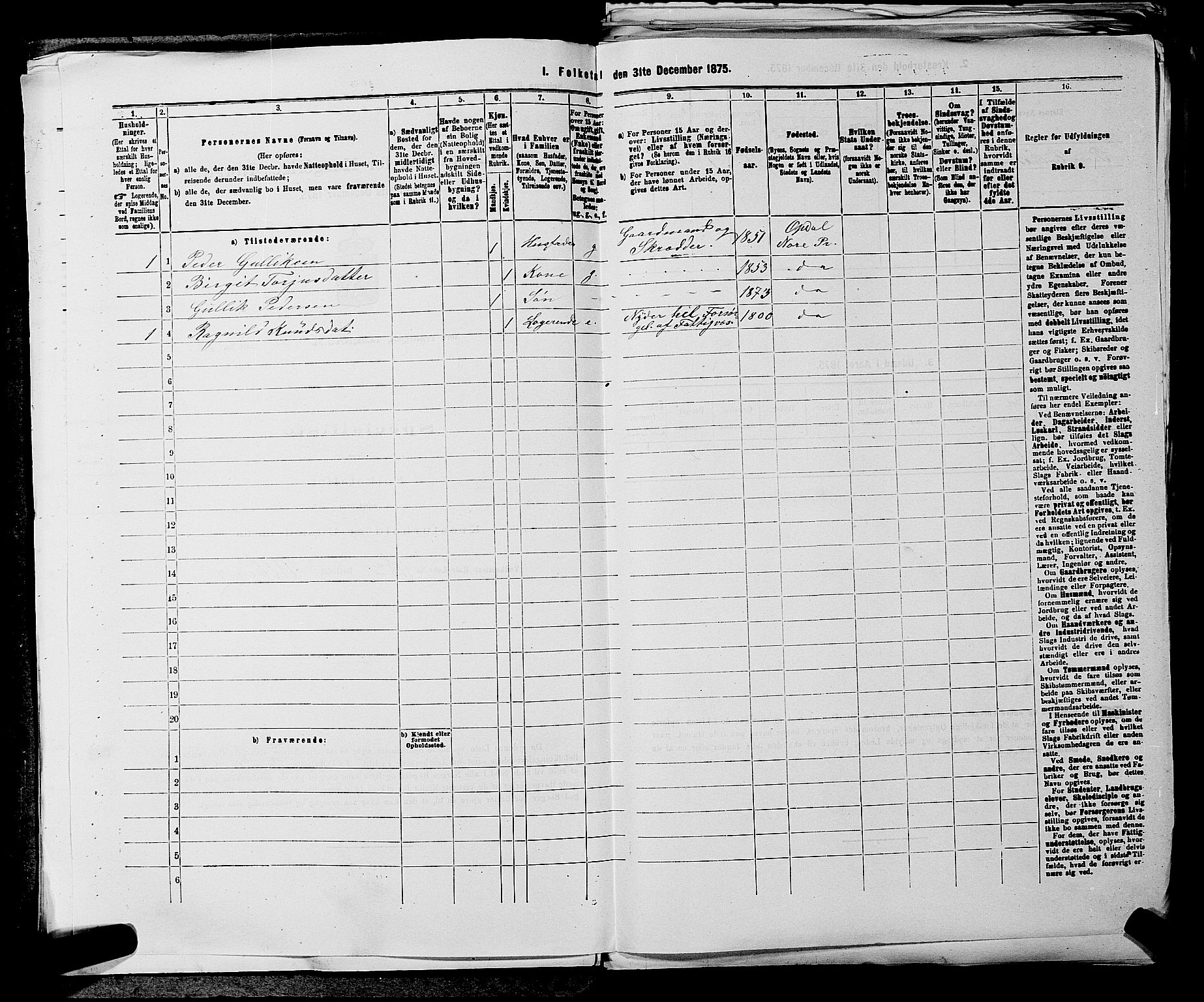SAKO, 1875 census for 0633P Nore, 1875, p. 497