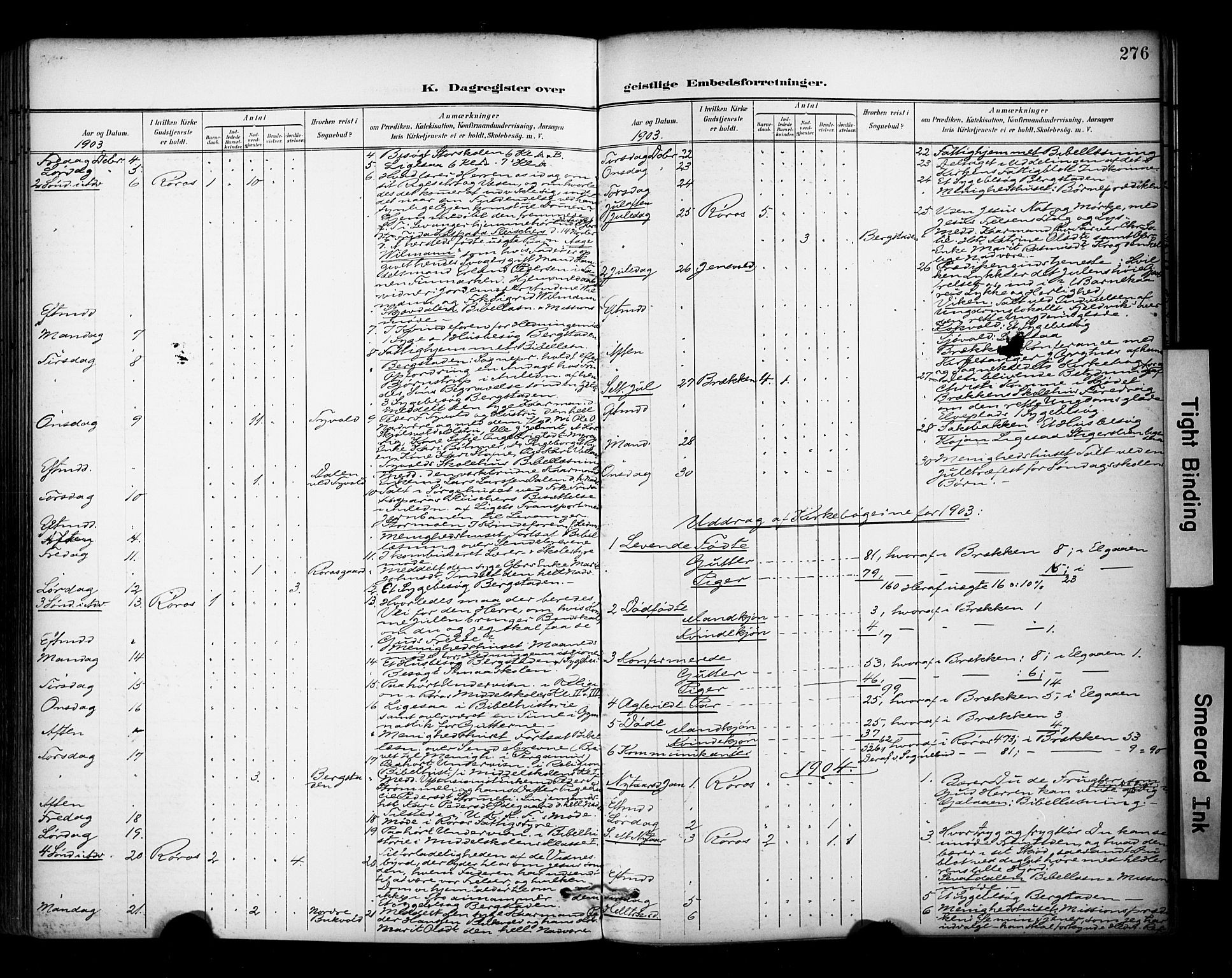 Ministerialprotokoller, klokkerbøker og fødselsregistre - Sør-Trøndelag, SAT/A-1456/681/L0936: Parish register (official) no. 681A14, 1899-1908, p. 276