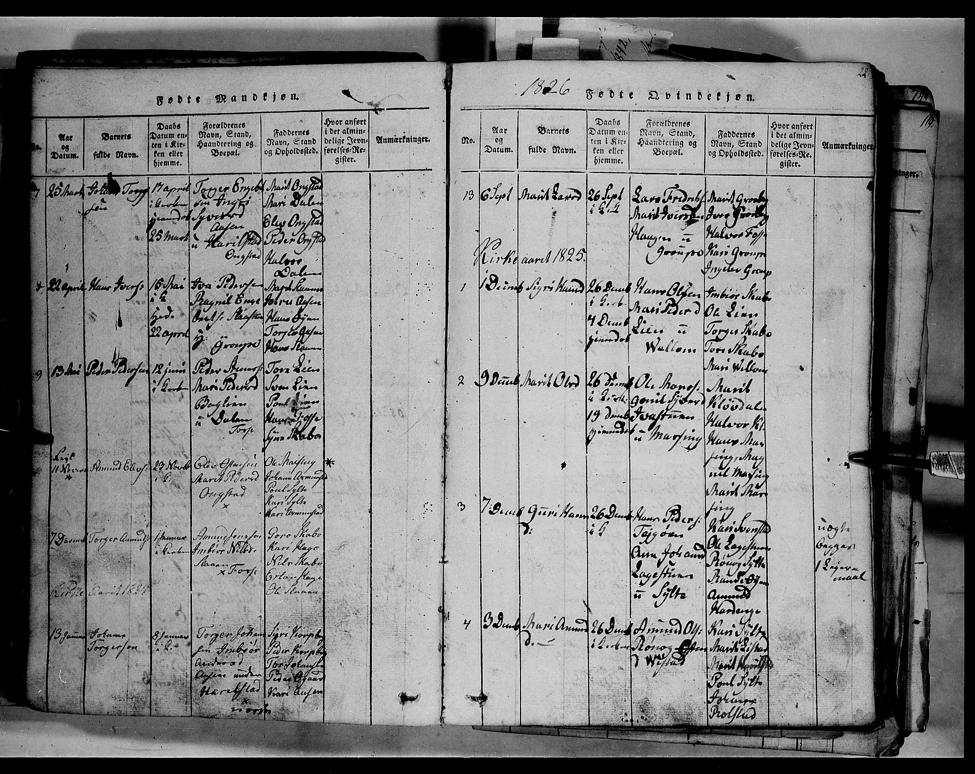 Fron prestekontor, SAH/PREST-078/H/Ha/Hab/L0003: Parish register (copy) no. 3, 1816-1850, p. 22