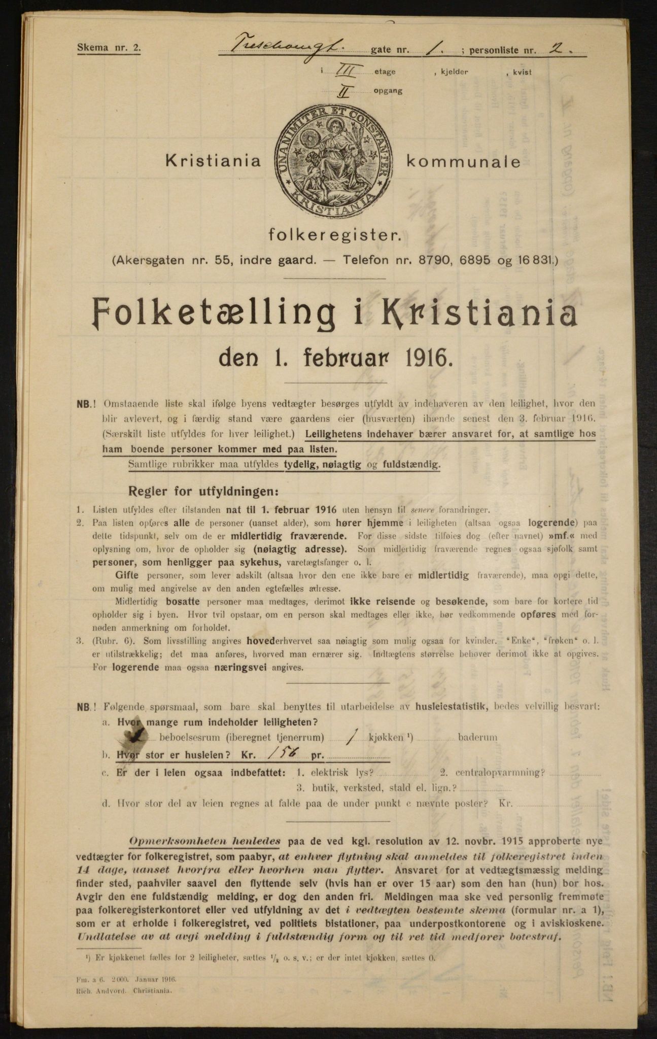 OBA, Municipal Census 1916 for Kristiania, 1916, p. 118747