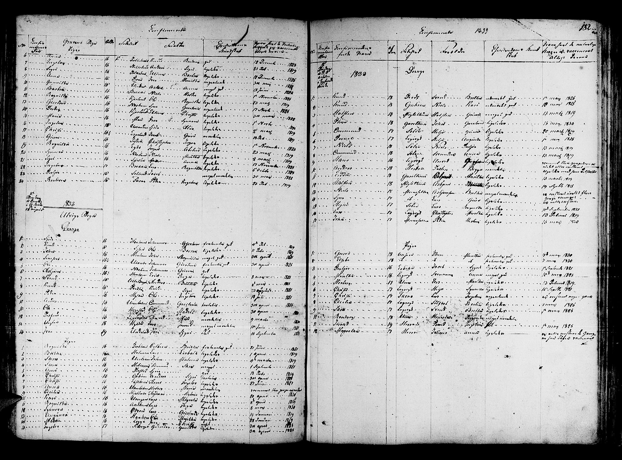 Ulvik sokneprestembete, SAB/A-78801/H/Haa: Parish register (official) no. A 11, 1793-1838, p. 182