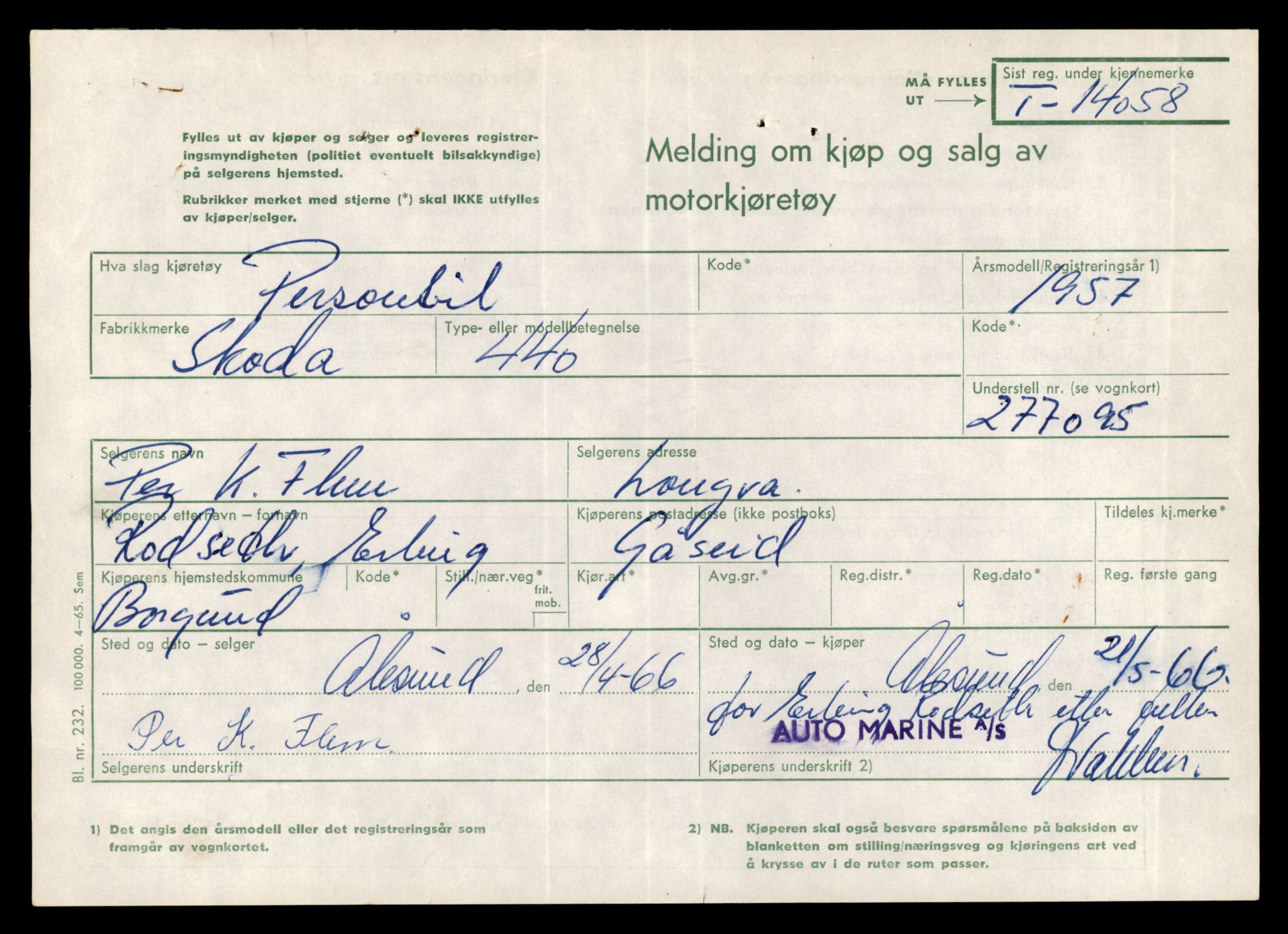 Møre og Romsdal vegkontor - Ålesund trafikkstasjon, AV/SAT-A-4099/F/Fe/L0042: Registreringskort for kjøretøy T 13906 - T 14079, 1927-1998, p. 2689