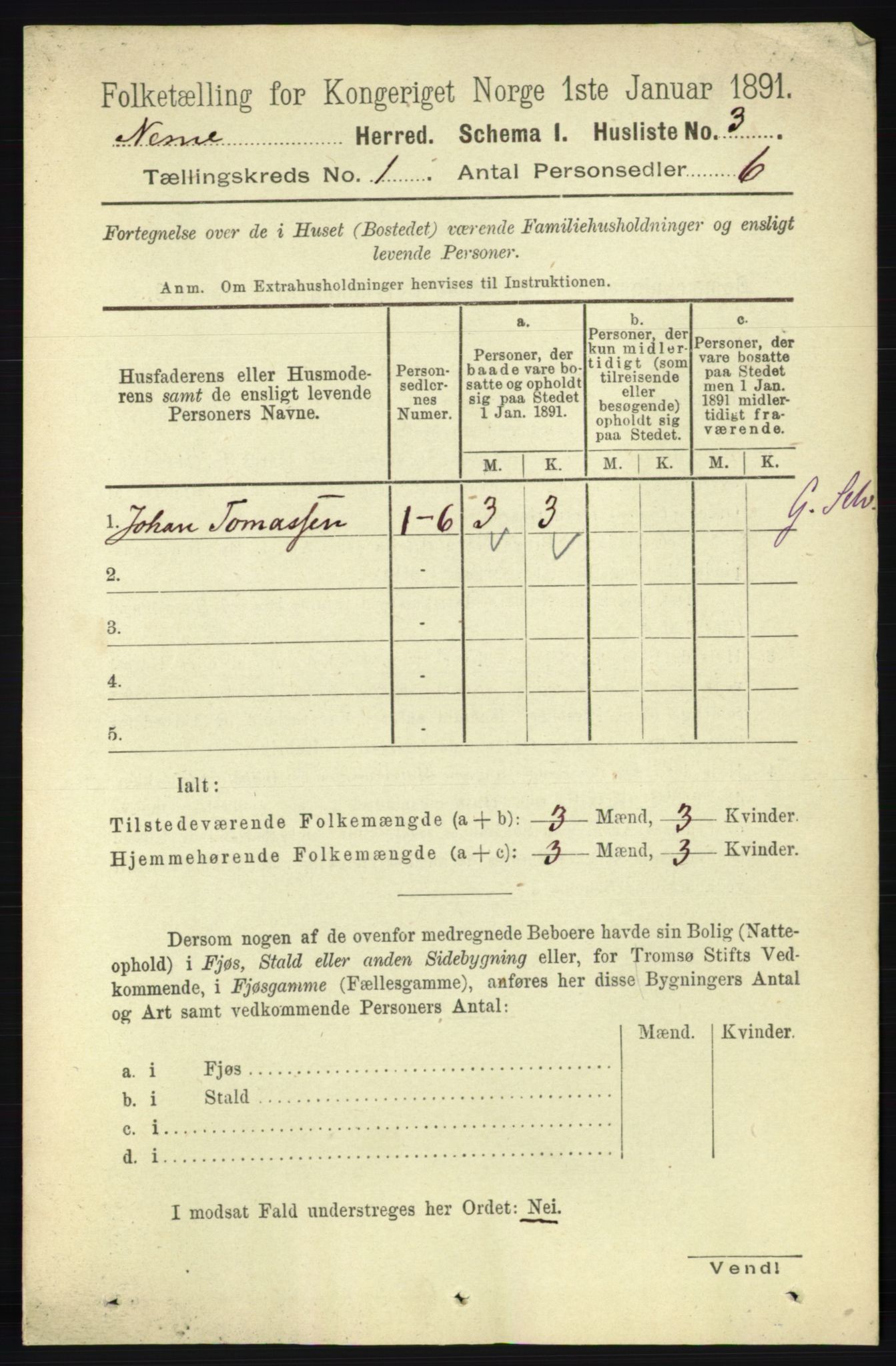 RA, 1891 census for 1828 Nesna, 1891, p. 21