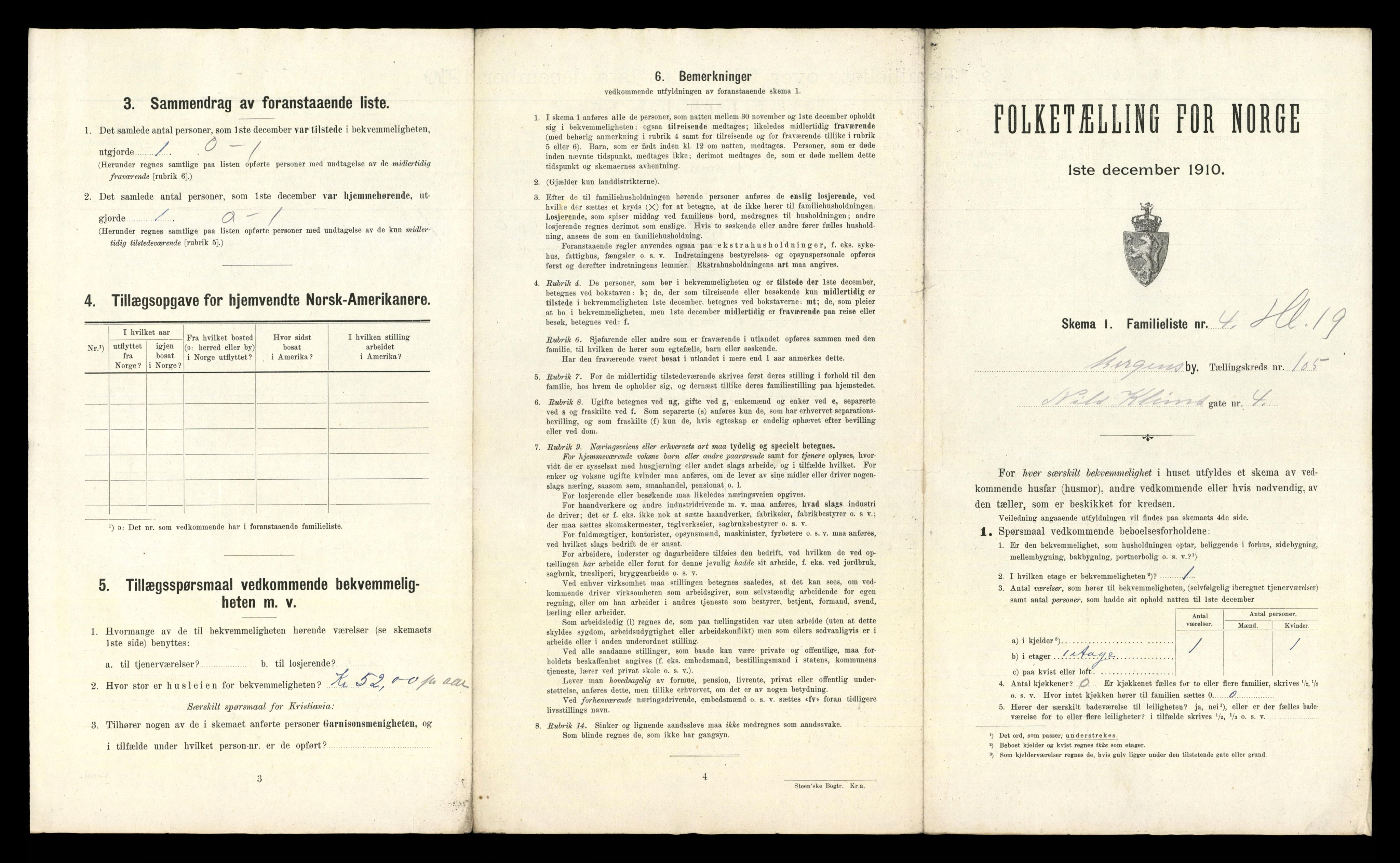 RA, 1910 census for Bergen, 1910, p. 36761