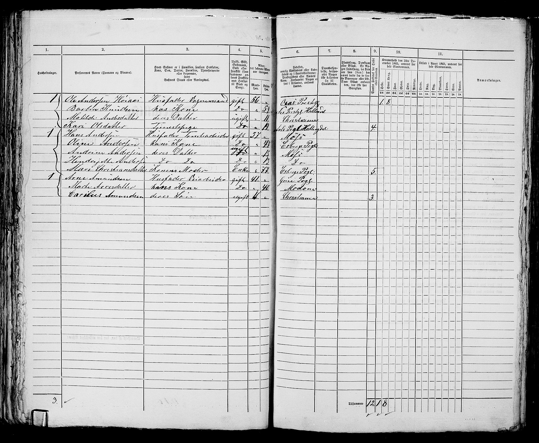 RA, 1865 census for Kristiania, 1865, p. 3251