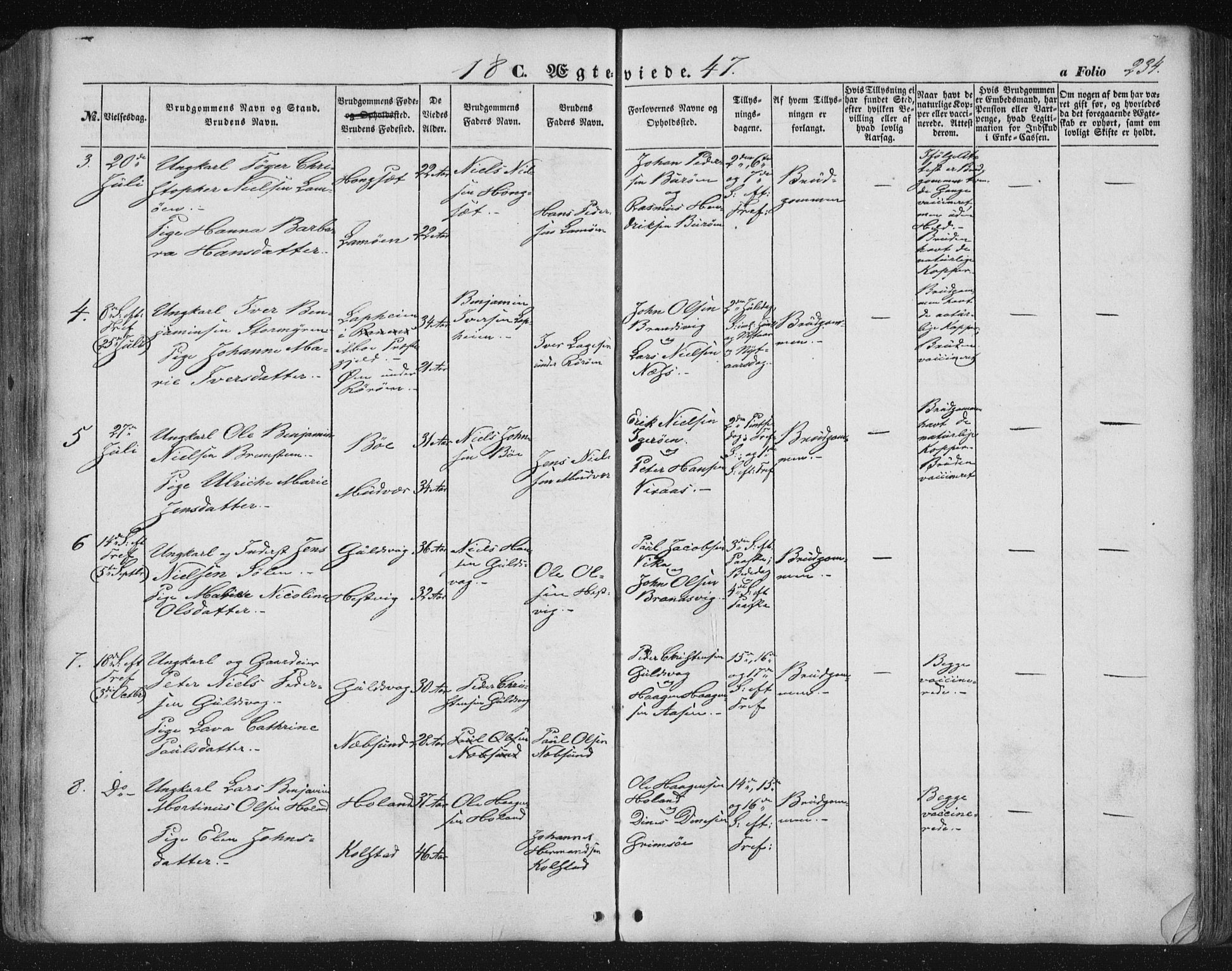 Ministerialprotokoller, klokkerbøker og fødselsregistre - Nordland, AV/SAT-A-1459/816/L0240: Parish register (official) no. 816A06, 1846-1870, p. 234