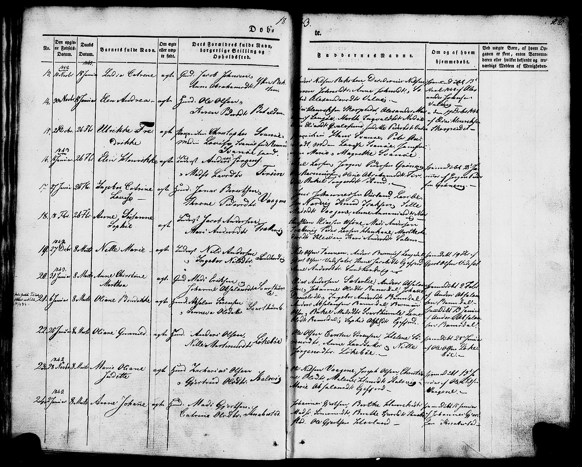 Kinn sokneprestembete, AV/SAB-A-80801/H/Haa/Haaa/L0005: Parish register (official) no. A 5, 1841-1857, p. 26