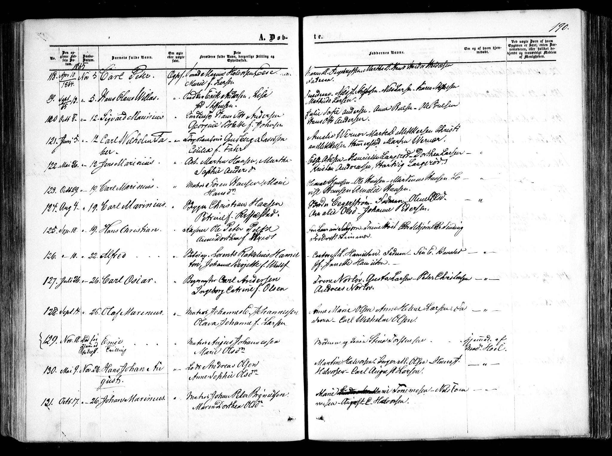 Halden prestekontor Kirkebøker, AV/SAO-A-10909/F/Fa/L0007: Parish register (official) no. I 7, 1857-1865, p. 190