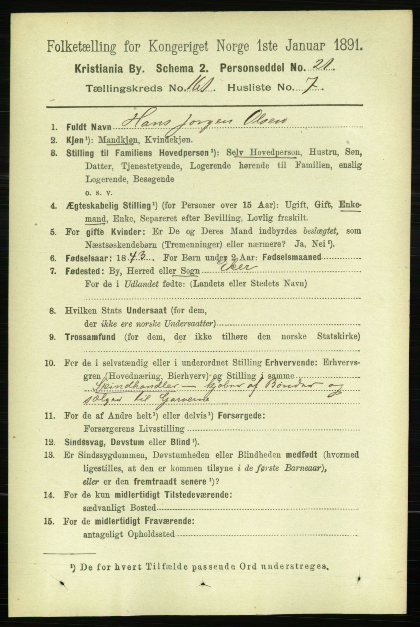 RA, 1891 census for 0301 Kristiania, 1891, p. 91741