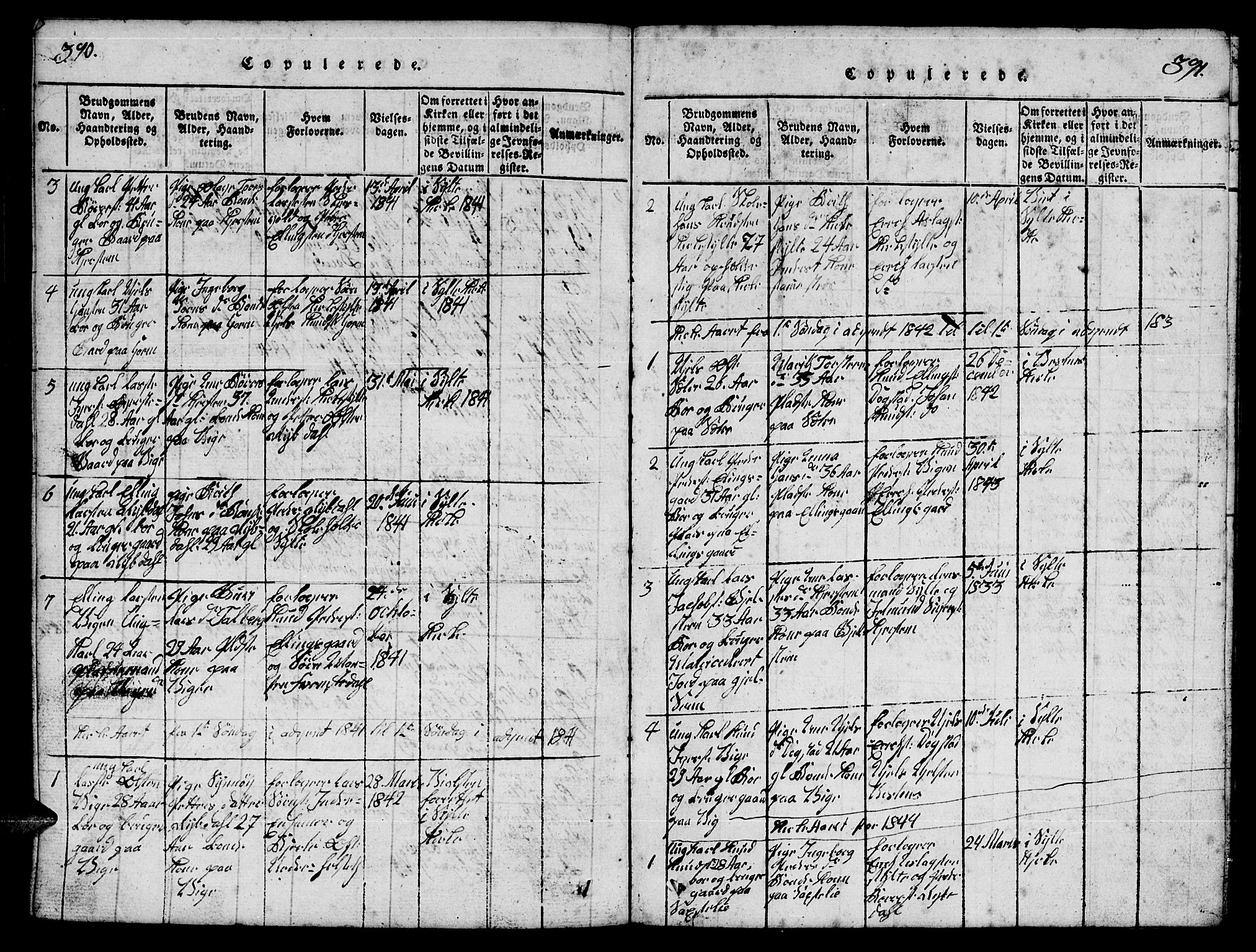 Ministerialprotokoller, klokkerbøker og fødselsregistre - Møre og Romsdal, SAT/A-1454/541/L0546: Parish register (copy) no. 541C01, 1818-1856, p. 390-391