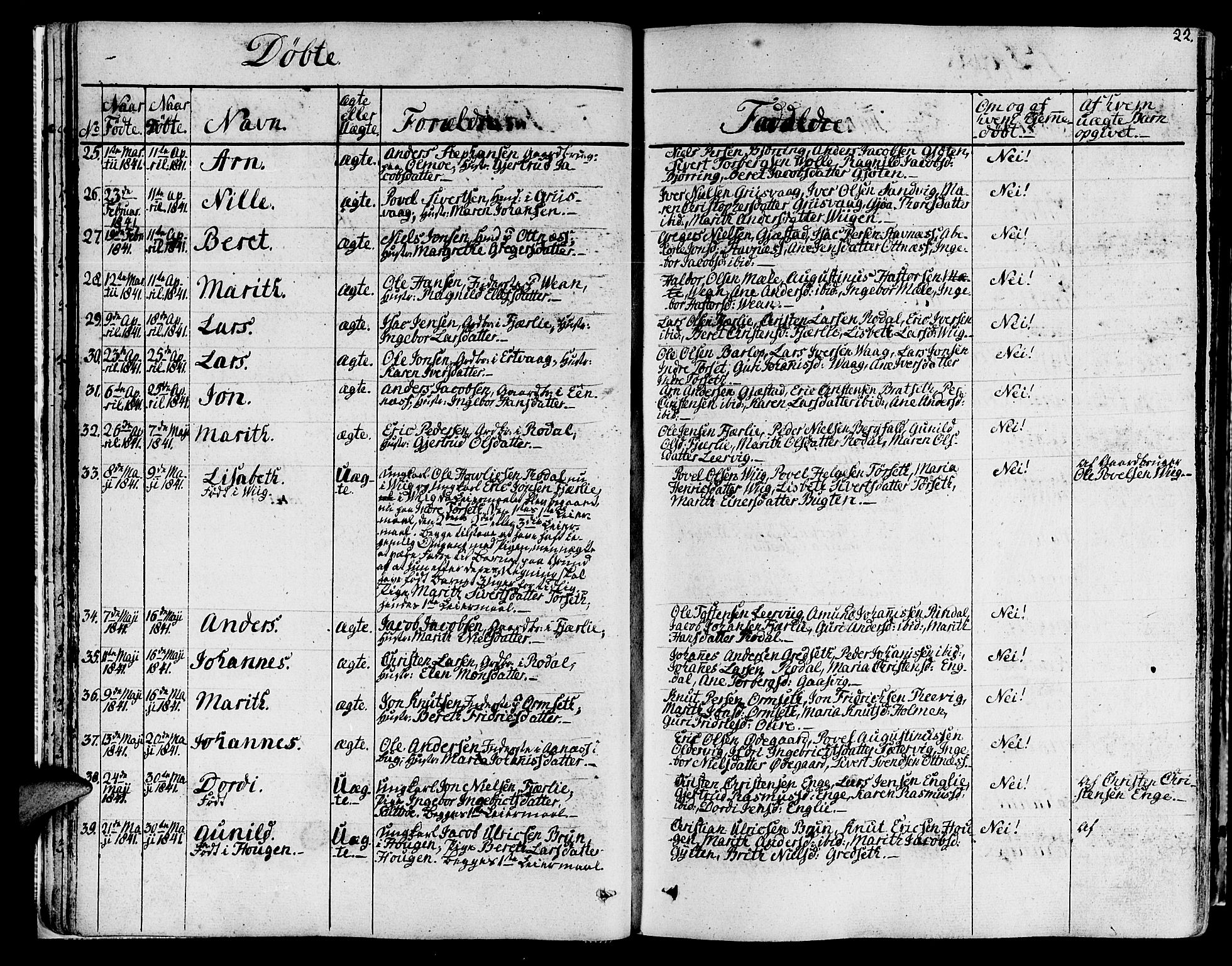 Ministerialprotokoller, klokkerbøker og fødselsregistre - Møre og Romsdal, SAT/A-1454/578/L0904: Parish register (official) no. 578A03, 1836-1858, p. 22