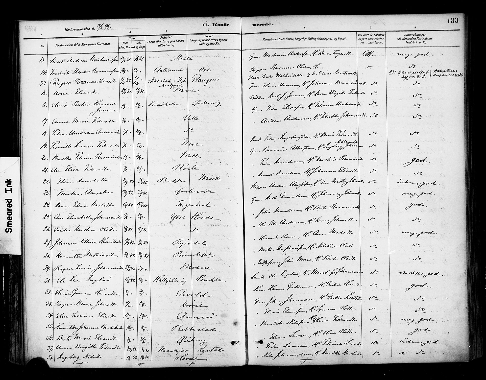 Ministerialprotokoller, klokkerbøker og fødselsregistre - Møre og Romsdal, AV/SAT-A-1454/513/L0177: Parish register (official) no. 513A04, 1890-1906, p. 133