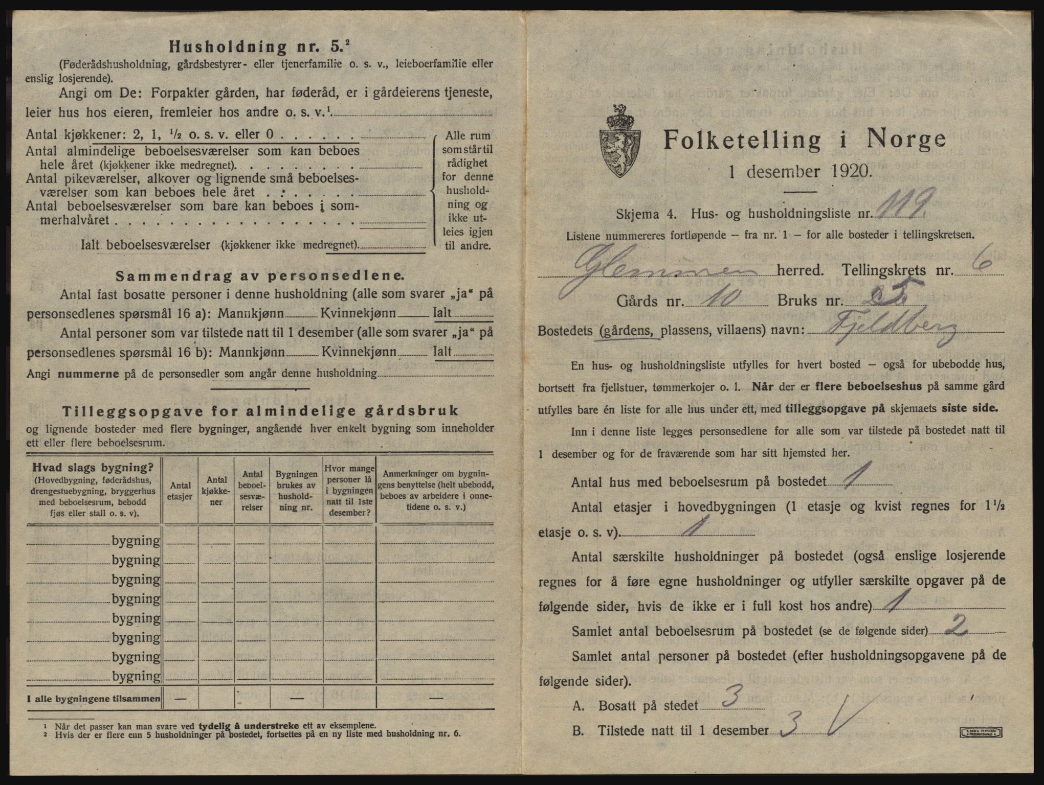 SAO, 1920 census for Glemmen, 1920, p. 2737