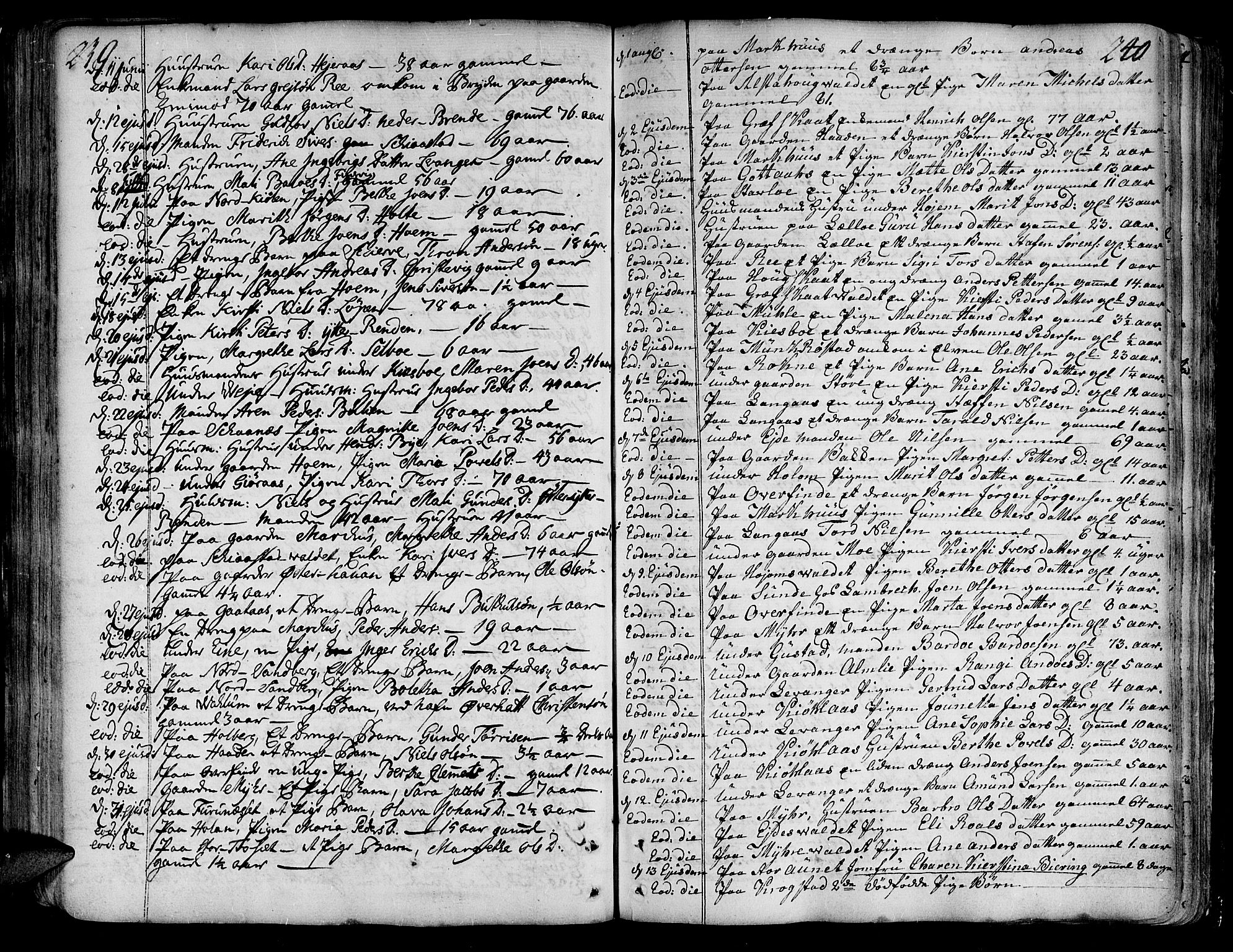Ministerialprotokoller, klokkerbøker og fødselsregistre - Nord-Trøndelag, SAT/A-1458/717/L0141: Parish register (official) no. 717A01, 1747-1803, p. 239-240