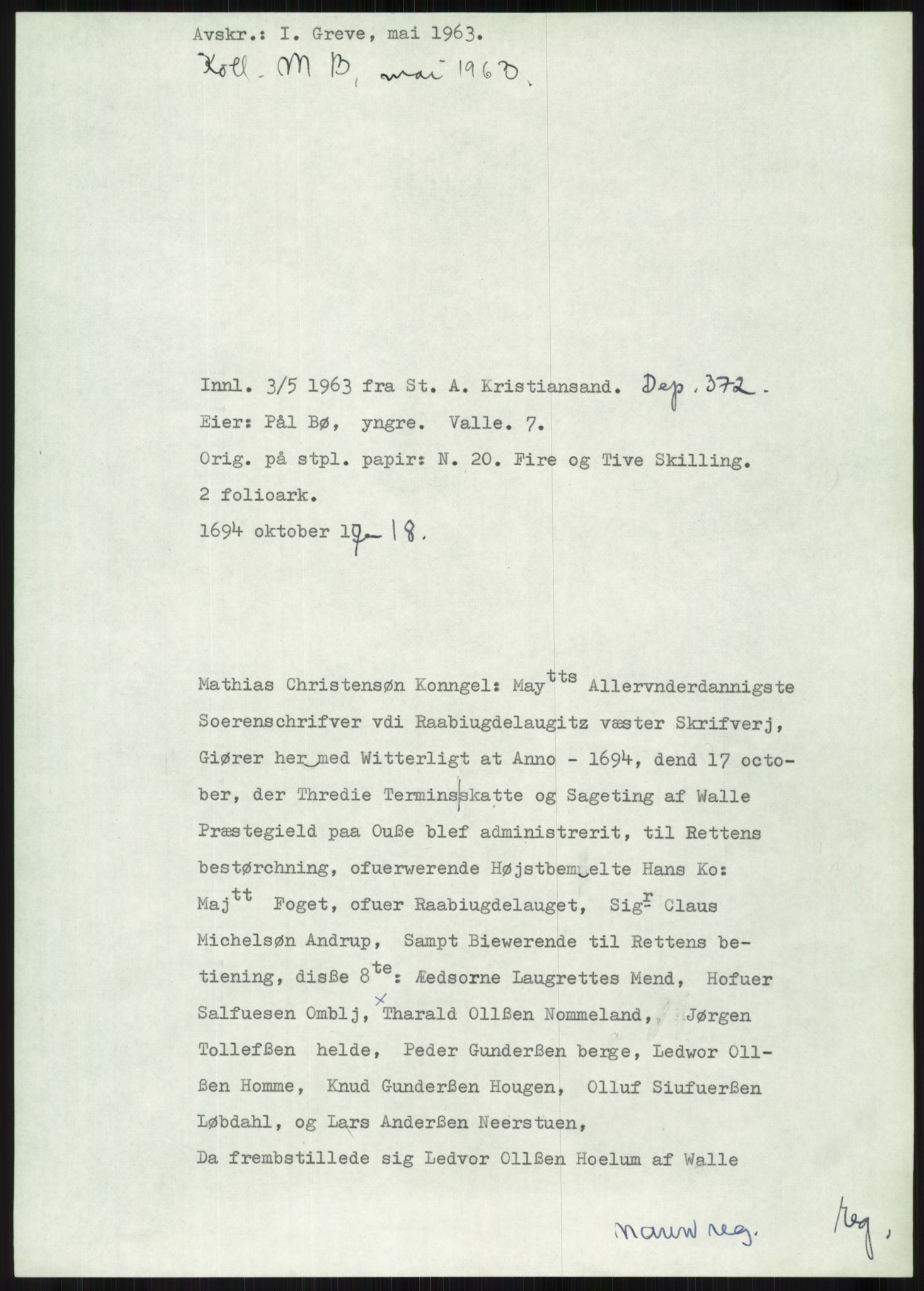 Samlinger til kildeutgivelse, Diplomavskriftsamlingen, AV/RA-EA-4053/H/Ha, p. 1585