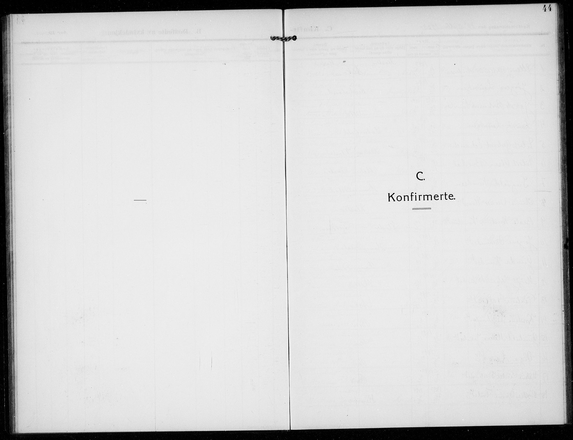 Rennesøy sokneprestkontor, SAST/A -101827/H/Ha/Haa/L0017: Parish register (official) no. A 17, 1908-1926, p. 44