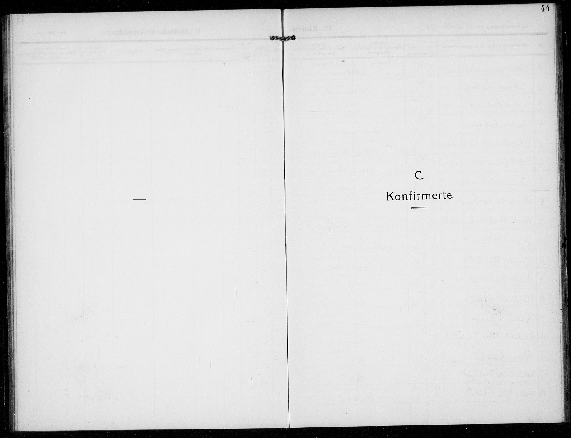 Rennesøy sokneprestkontor, AV/SAST-A -101827/H/Ha/Haa/L0017: Parish register (official) no. A 17, 1908-1926, p. 44