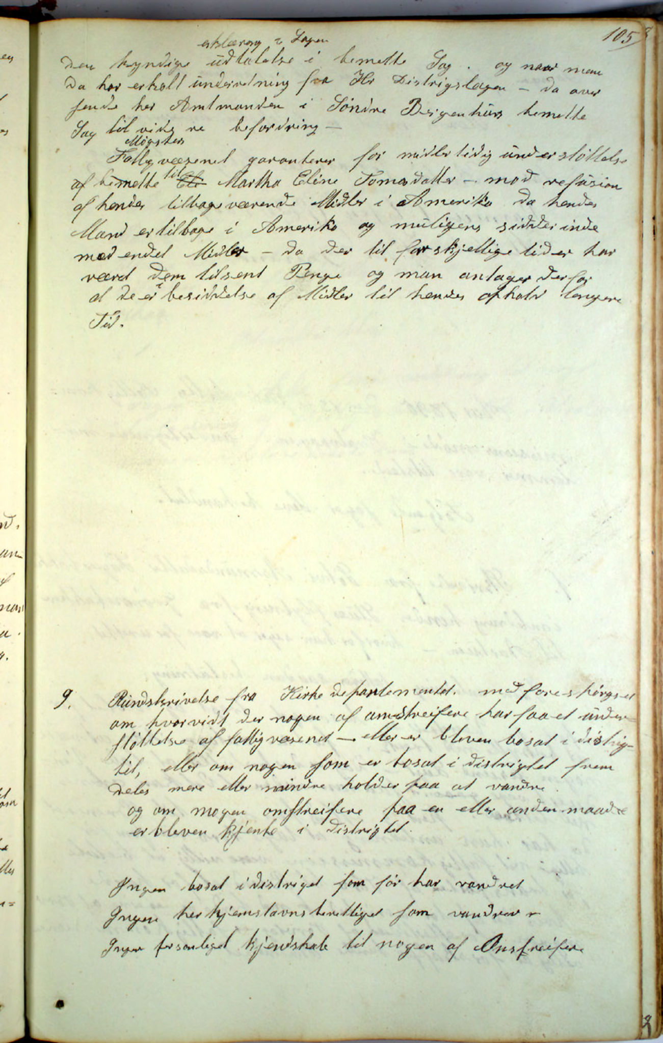 Austevoll kommune. Fattigstyret, IKAH/1244-311/A/Aa/L0001: Møtebok for Møgster fattigkommisjon og fattigstyre, 1846-1920, p. 105a