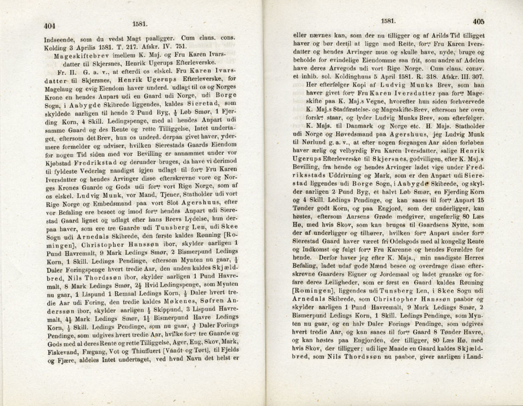 Publikasjoner utgitt av Det Norske Historiske Kildeskriftfond, PUBL/-/-/-: Norske Rigs-Registranter, bind 2, 1572-1588, p. 404-405