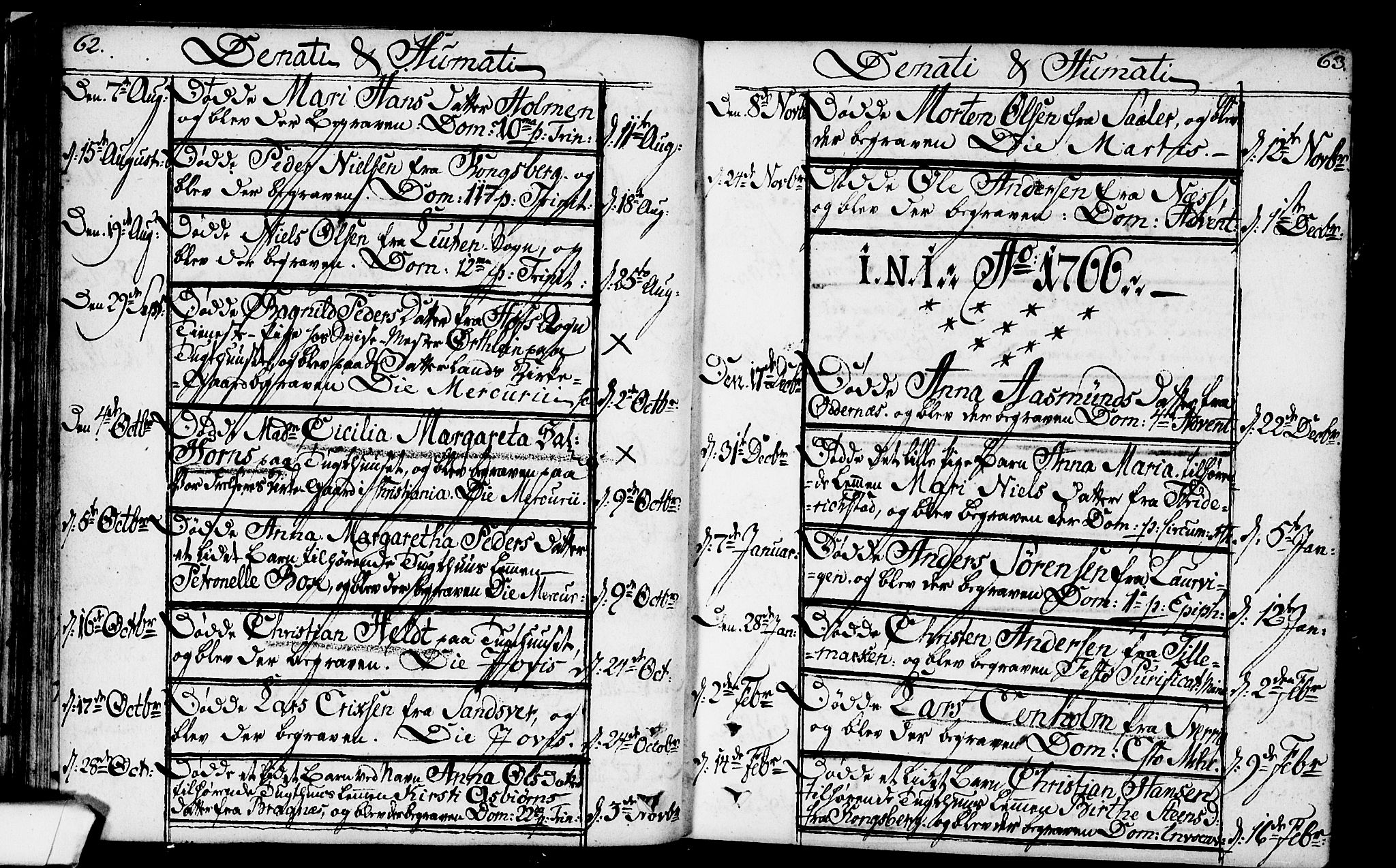 Kristiania tukthusprest Kirkebøker, SAO/A-10881/F/Fa/L0001: Parish register (official) no. 1, 1758-1828, p. 62-63