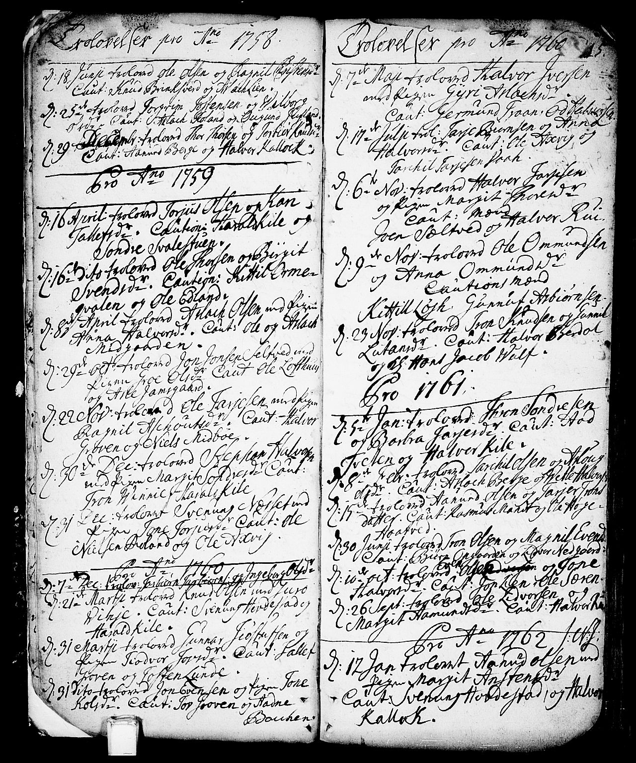 Vinje kirkebøker, SAKO/A-312/F/Fa/L0001: Parish register (official) no. I 1, 1717-1766, p. 15