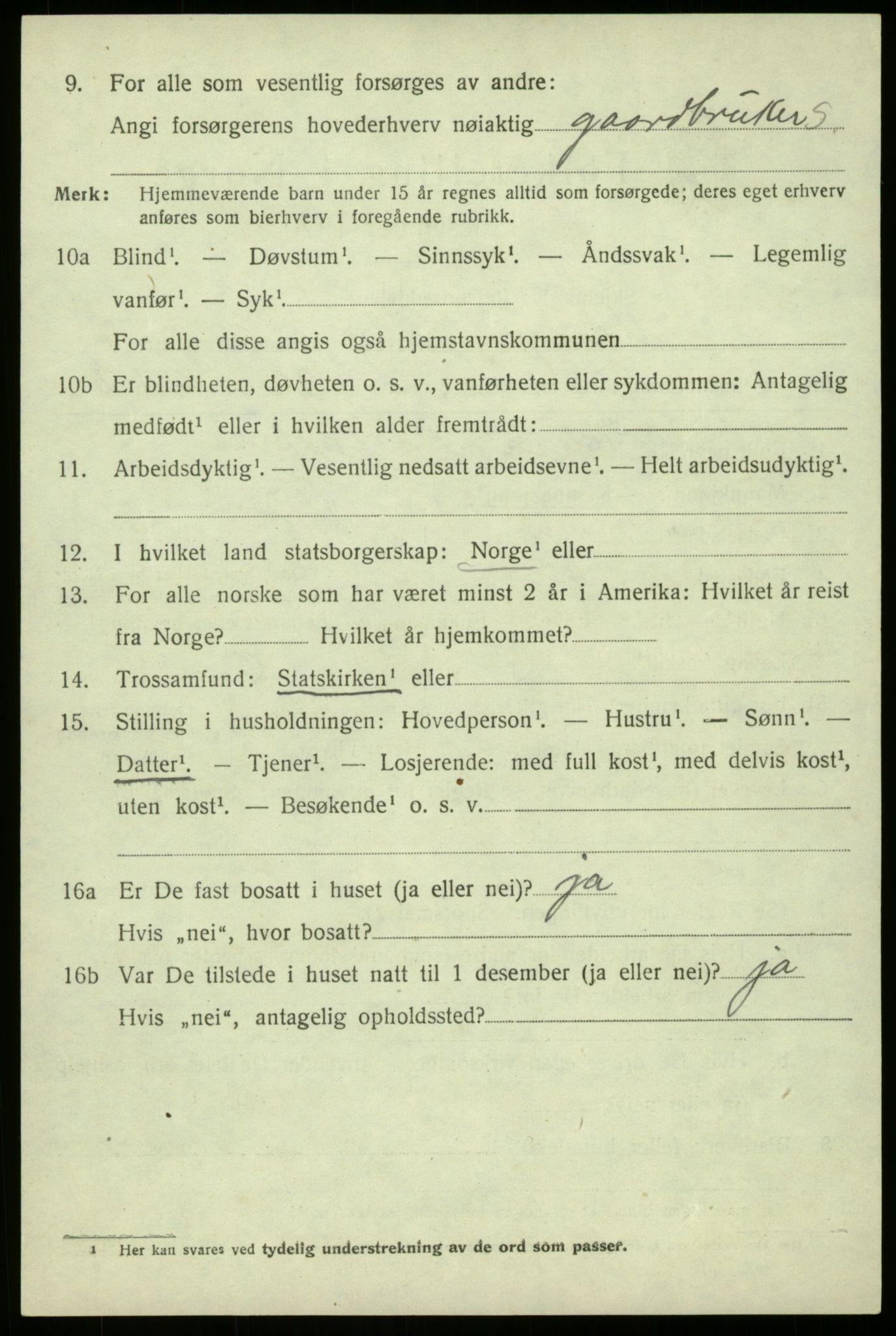 SAB, 1920 census for Manger, 1920, p. 4638