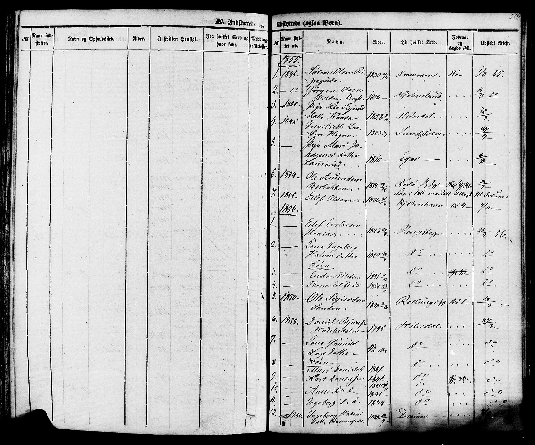 Sauherad kirkebøker, AV/SAKO-A-298/F/Fa/L0007: Parish register (official) no. I 7, 1851-1873, p. 256
