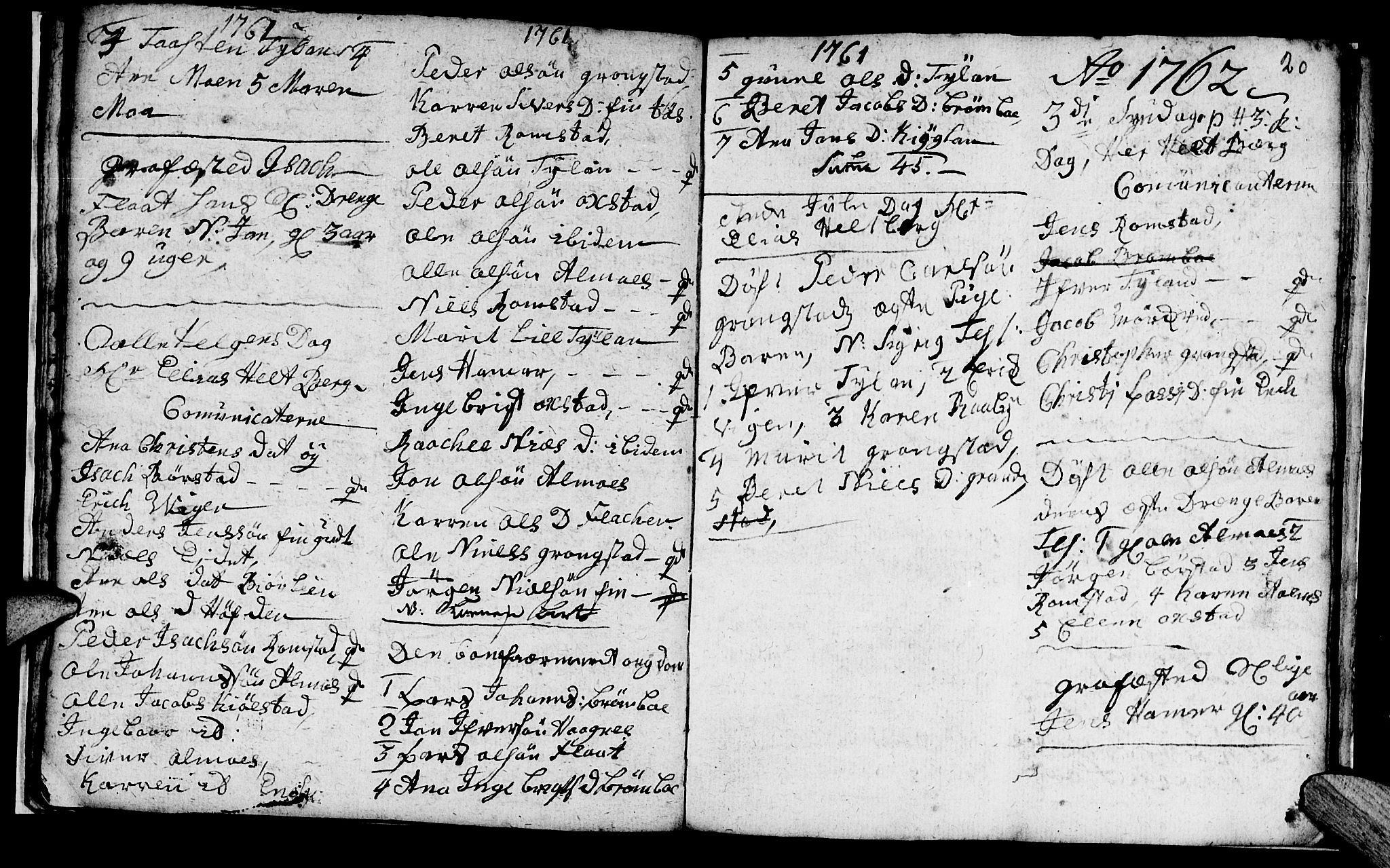 Ministerialprotokoller, klokkerbøker og fødselsregistre - Nord-Trøndelag, SAT/A-1458/765/L0561: Parish register (official) no. 765A02, 1758-1765, p. 20
