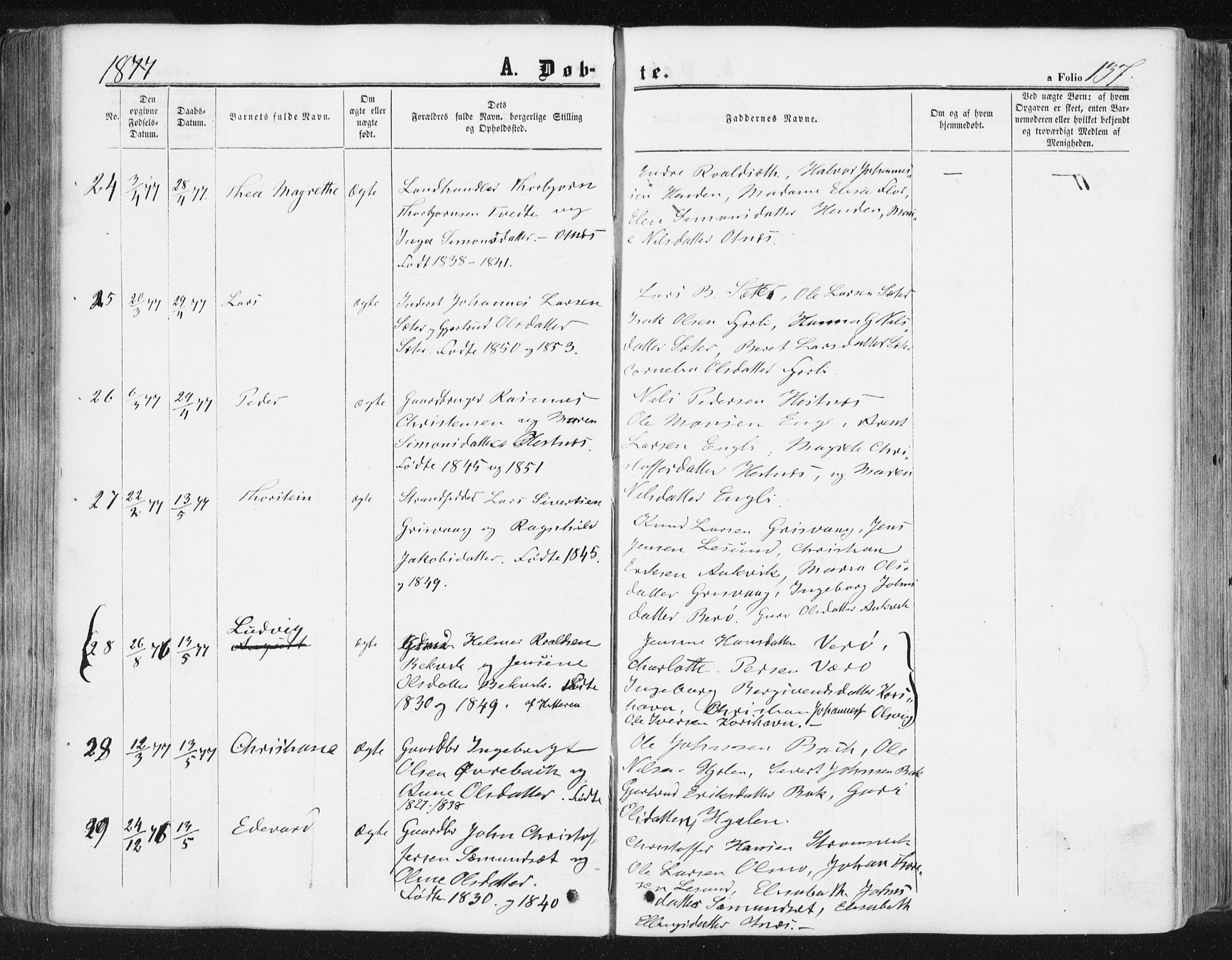 Ministerialprotokoller, klokkerbøker og fødselsregistre - Møre og Romsdal, AV/SAT-A-1454/578/L0905: Parish register (official) no. 578A04, 1859-1877, p. 137