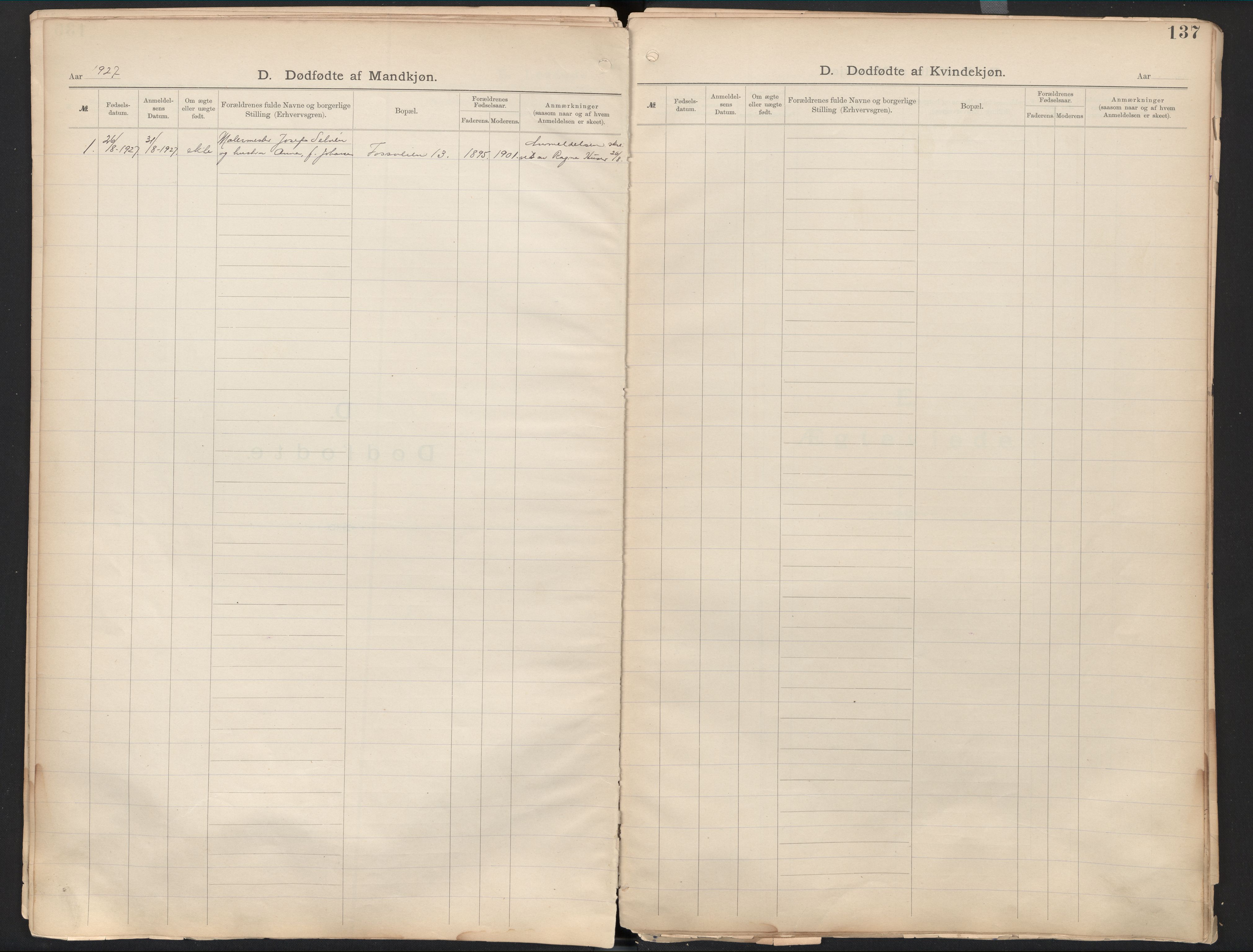 Femte metodistmenighet Oslo, AV/SAO-PAO-0217/A/L0001: Dissenter register no. 1, 1893-1985, p. 137