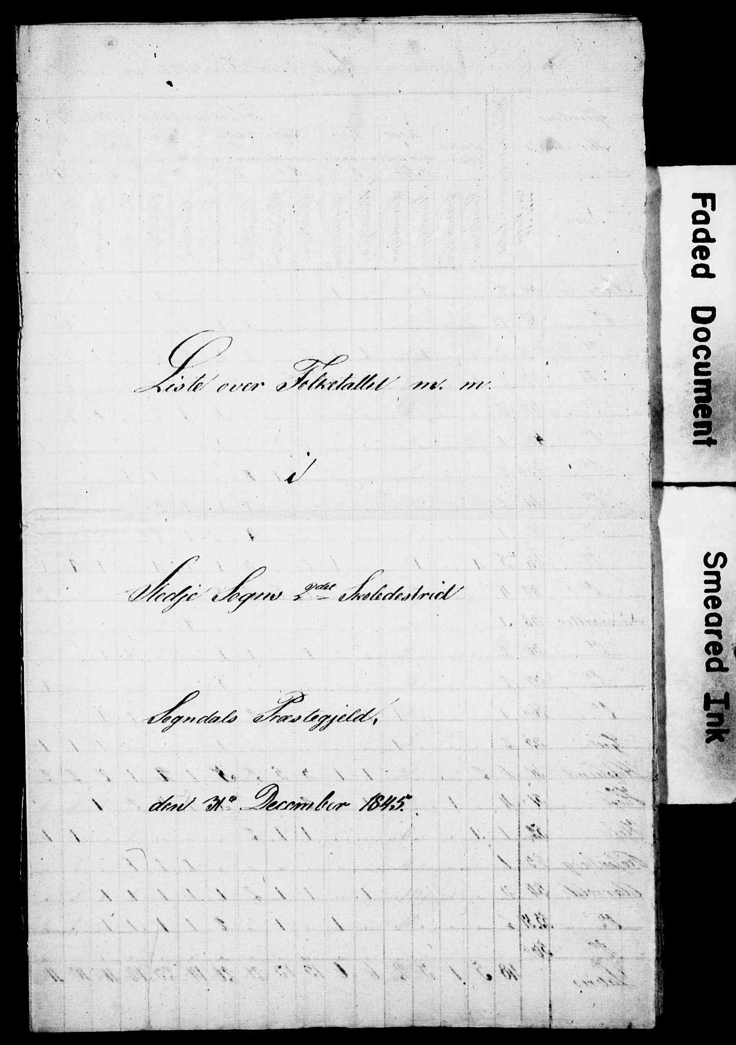 , Census 1845 for Sogndal, 1845, p. 14