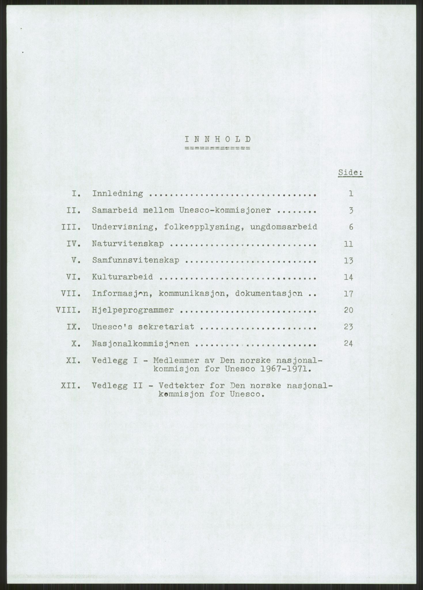 Den norske nasjonalkommisjonen for UNESCO, AV/RA-S-1730/A/Ad/L0001: --, 1953-1981