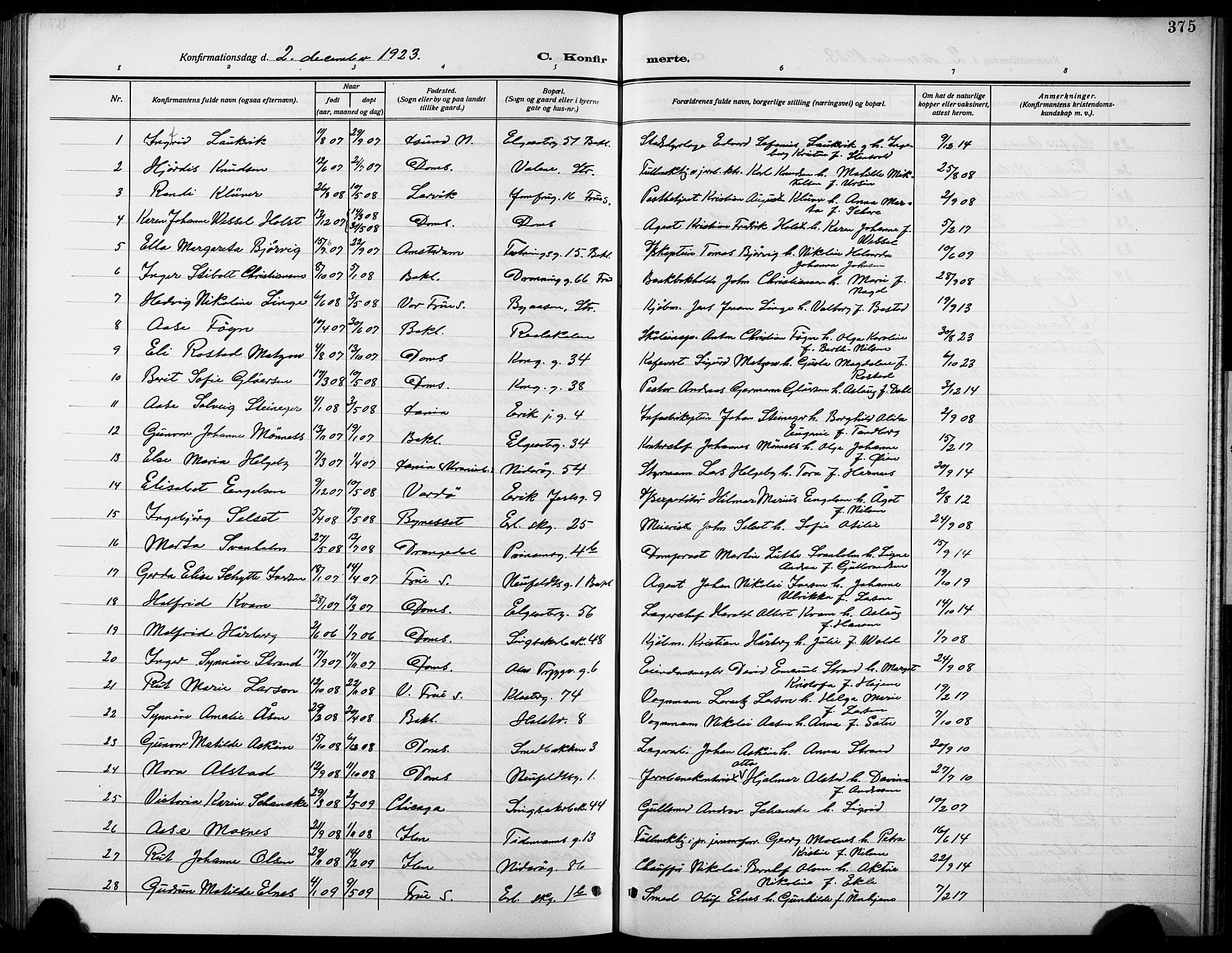 Ministerialprotokoller, klokkerbøker og fødselsregistre - Sør-Trøndelag, SAT/A-1456/601/L0096: Parish register (copy) no. 601C14, 1911-1931, p. 375