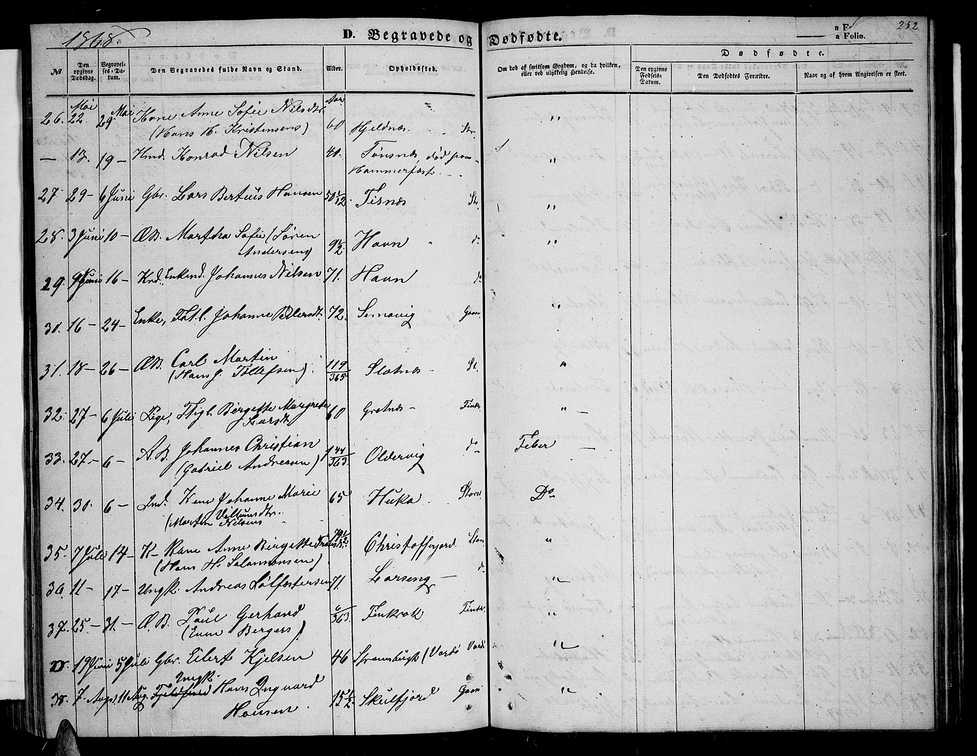 Tromsøysund sokneprestkontor, AV/SATØ-S-1304/G/Gb/L0001klokker: Parish register (copy) no. 1, 1857-1869, p. 252