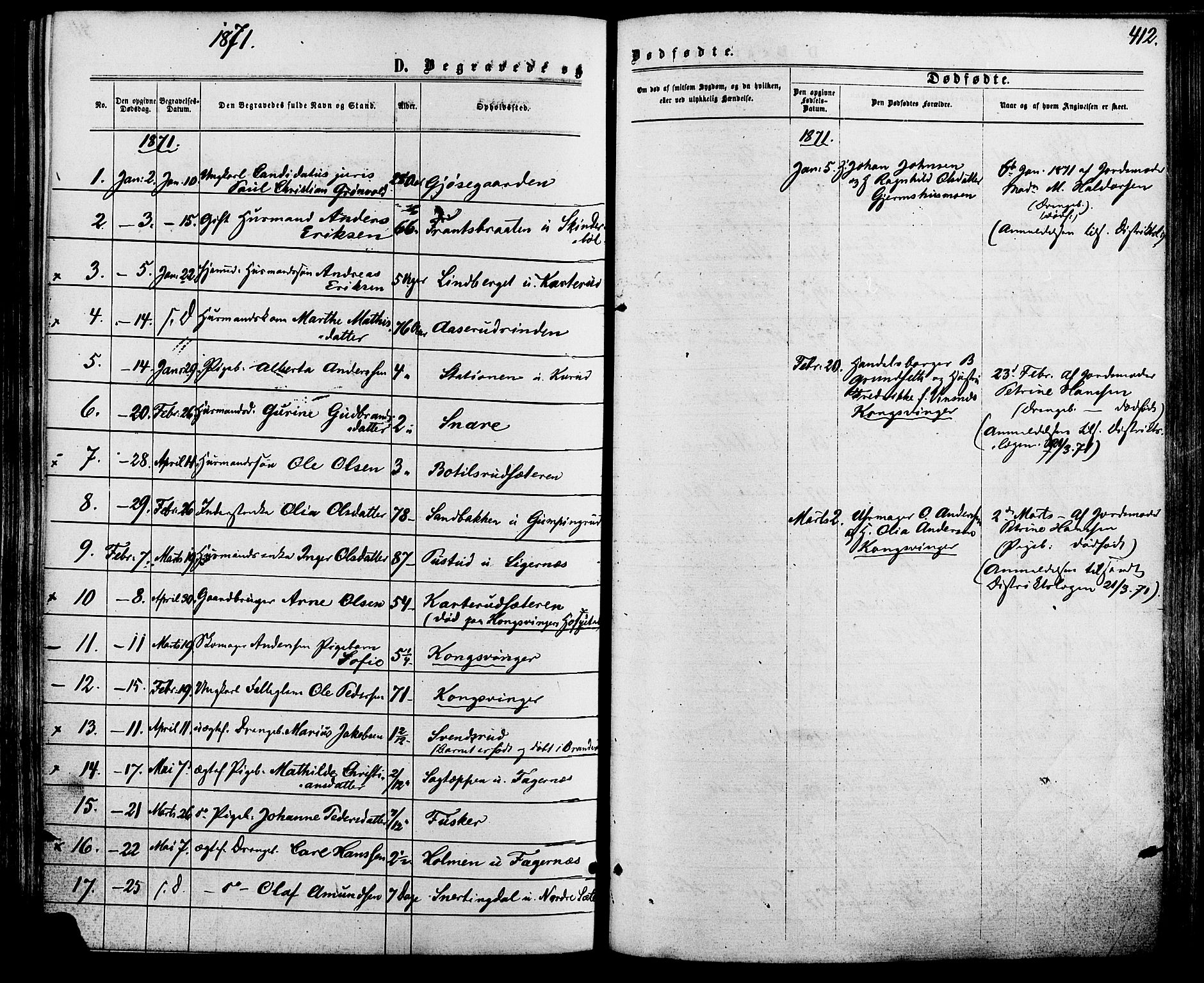 Vinger prestekontor, SAH/PREST-024/H/Ha/Haa/L0012: Parish register (official) no. 12, 1871-1880, p. 412