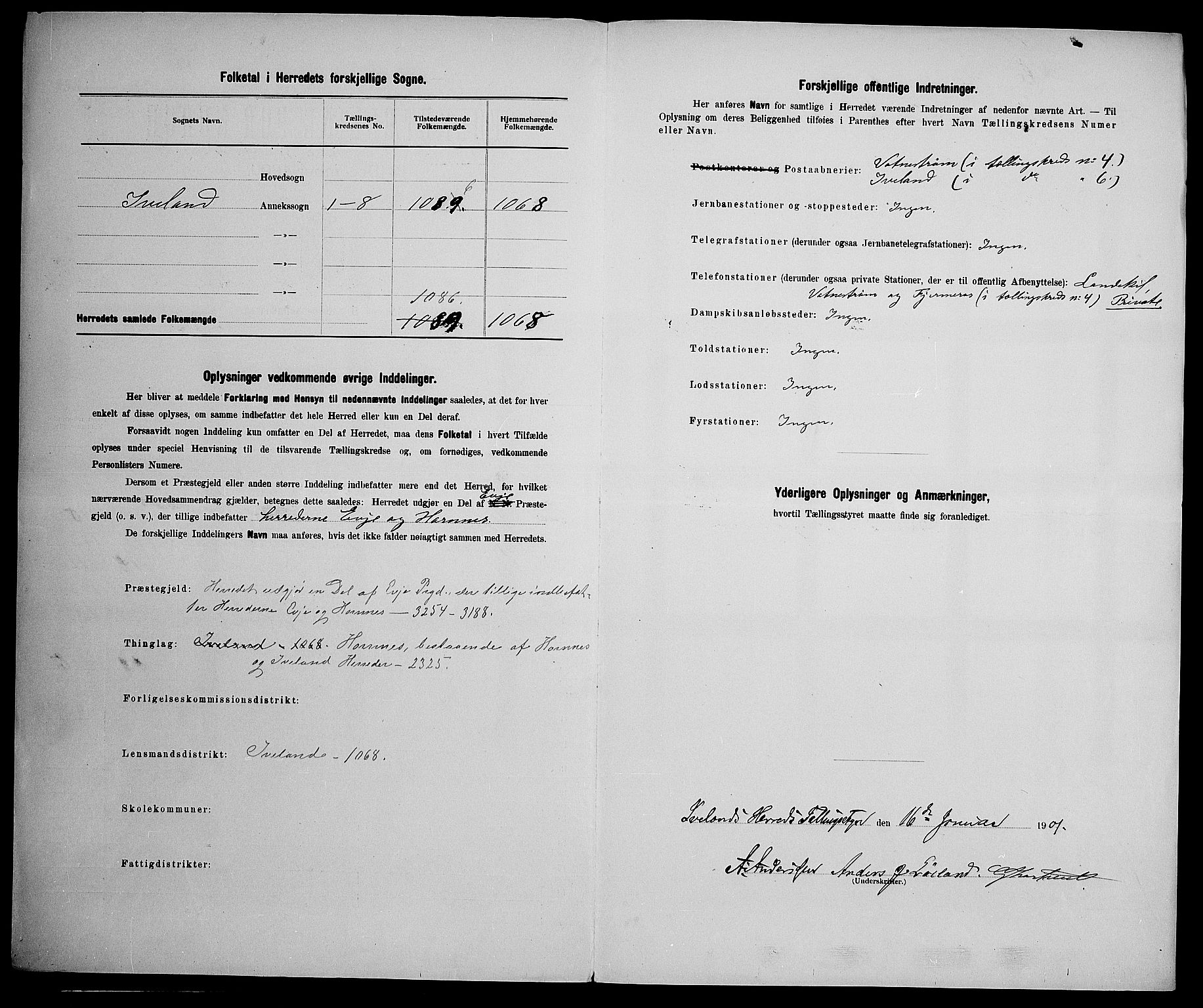 SAK, 1900 census for Iveland, 1900, p. 3