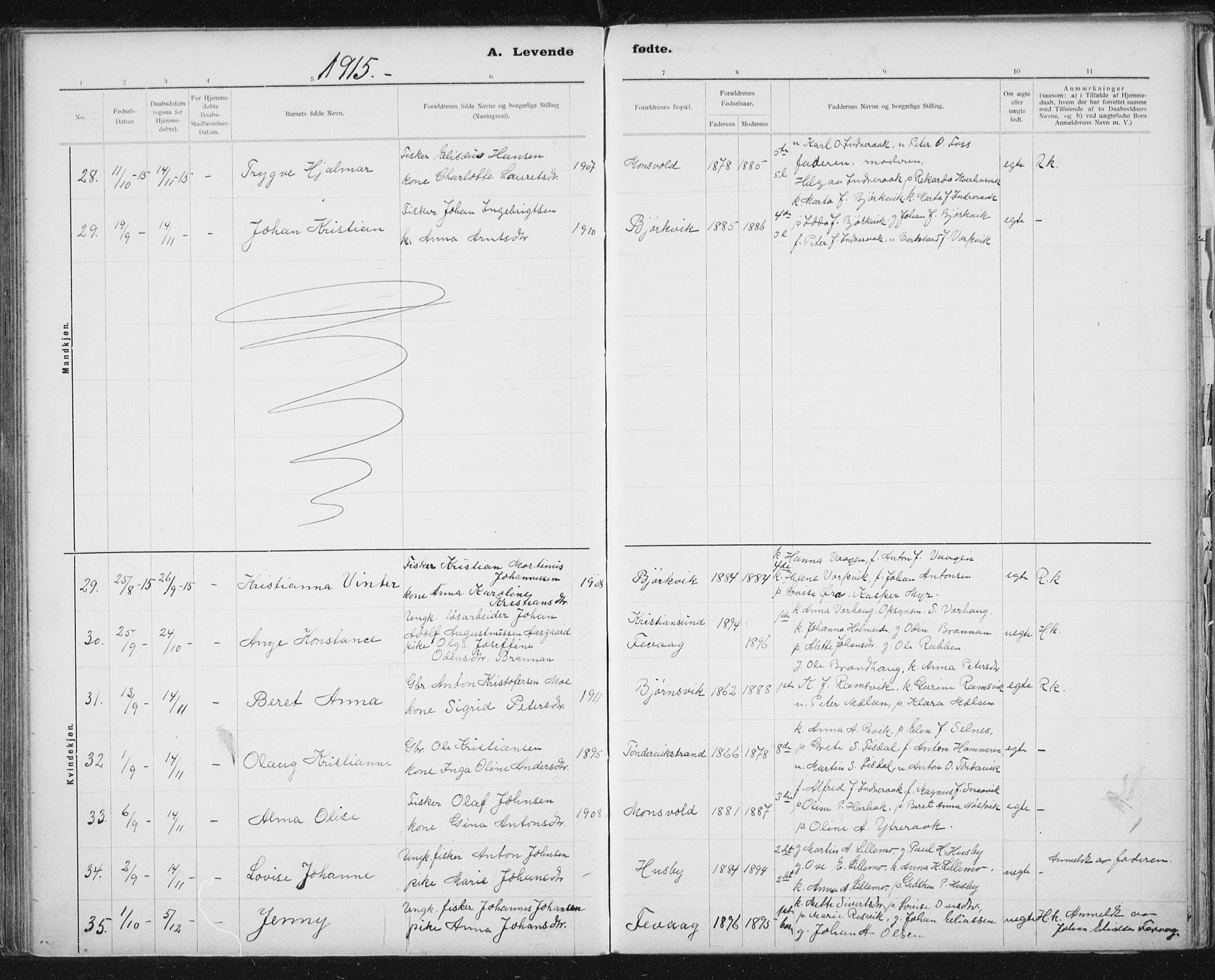 Ministerialprotokoller, klokkerbøker og fødselsregistre - Sør-Trøndelag, SAT/A-1456/653/L0660: Parish register (copy) no. 653C04, 1894-1919