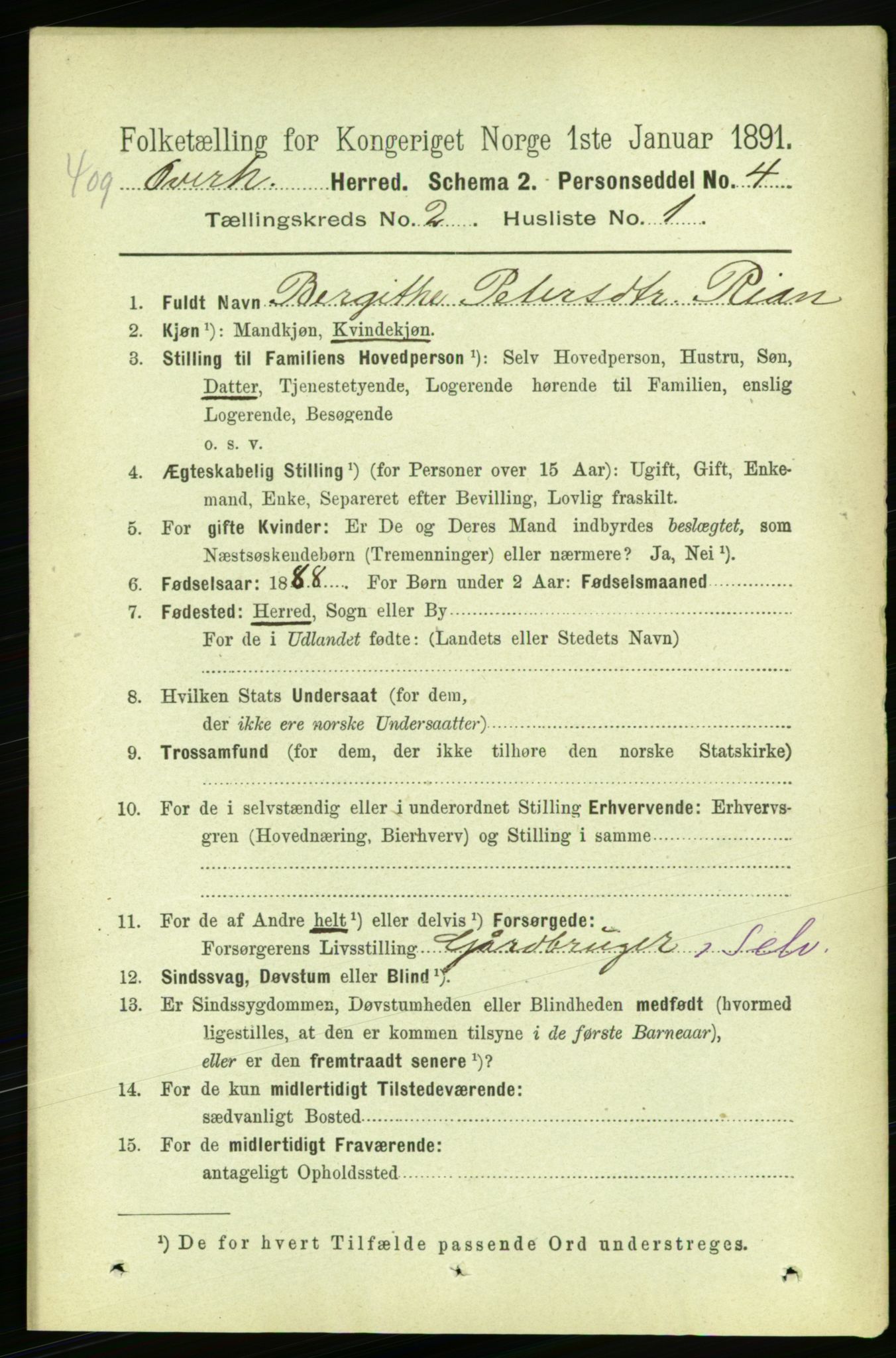 RA, 1891 census for 1744 Overhalla, 1891, p. 453