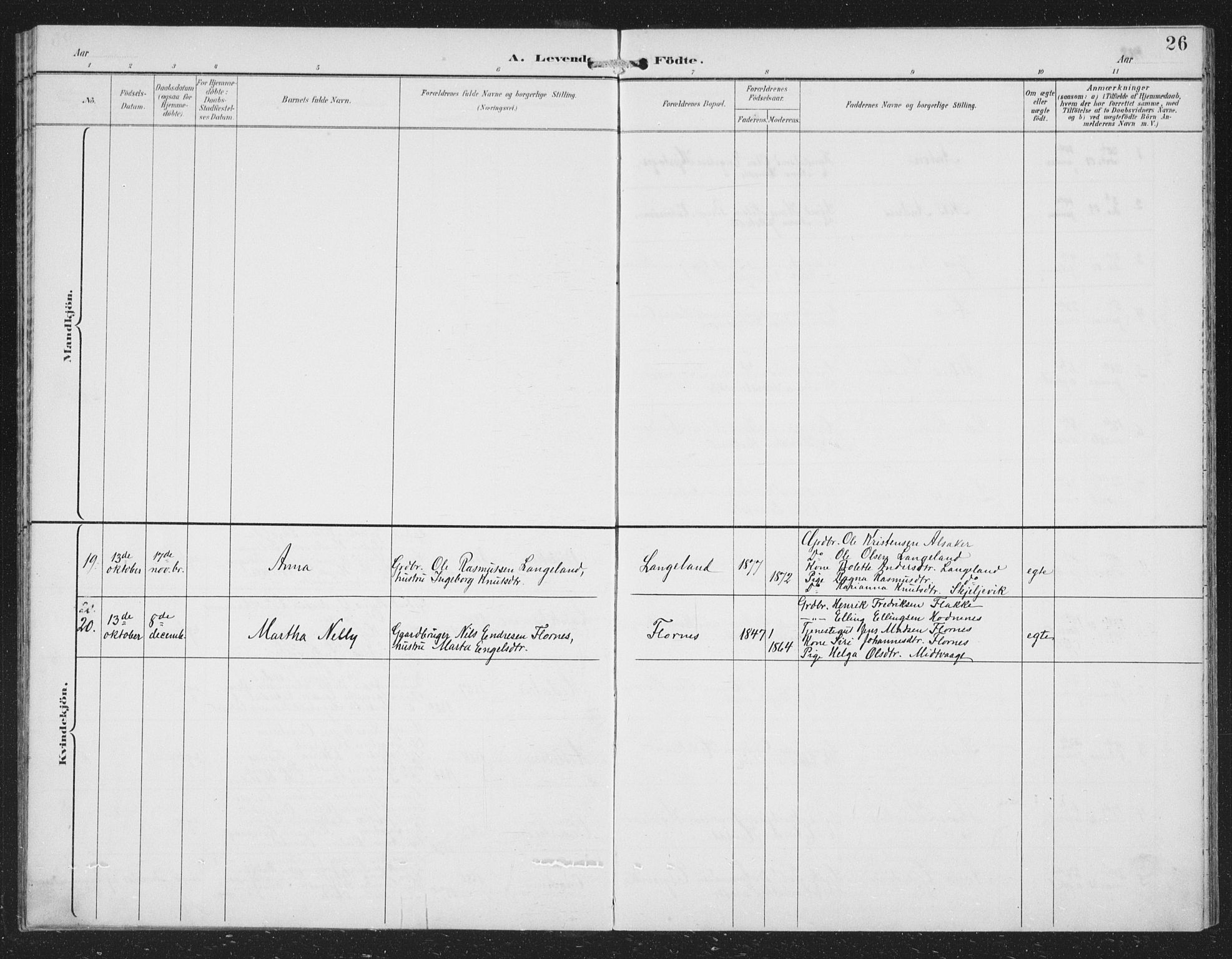 Tysnes sokneprestembete, AV/SAB-A-78601/H/Hab: Parish register (copy) no. C 2, 1896-1907, p. 26