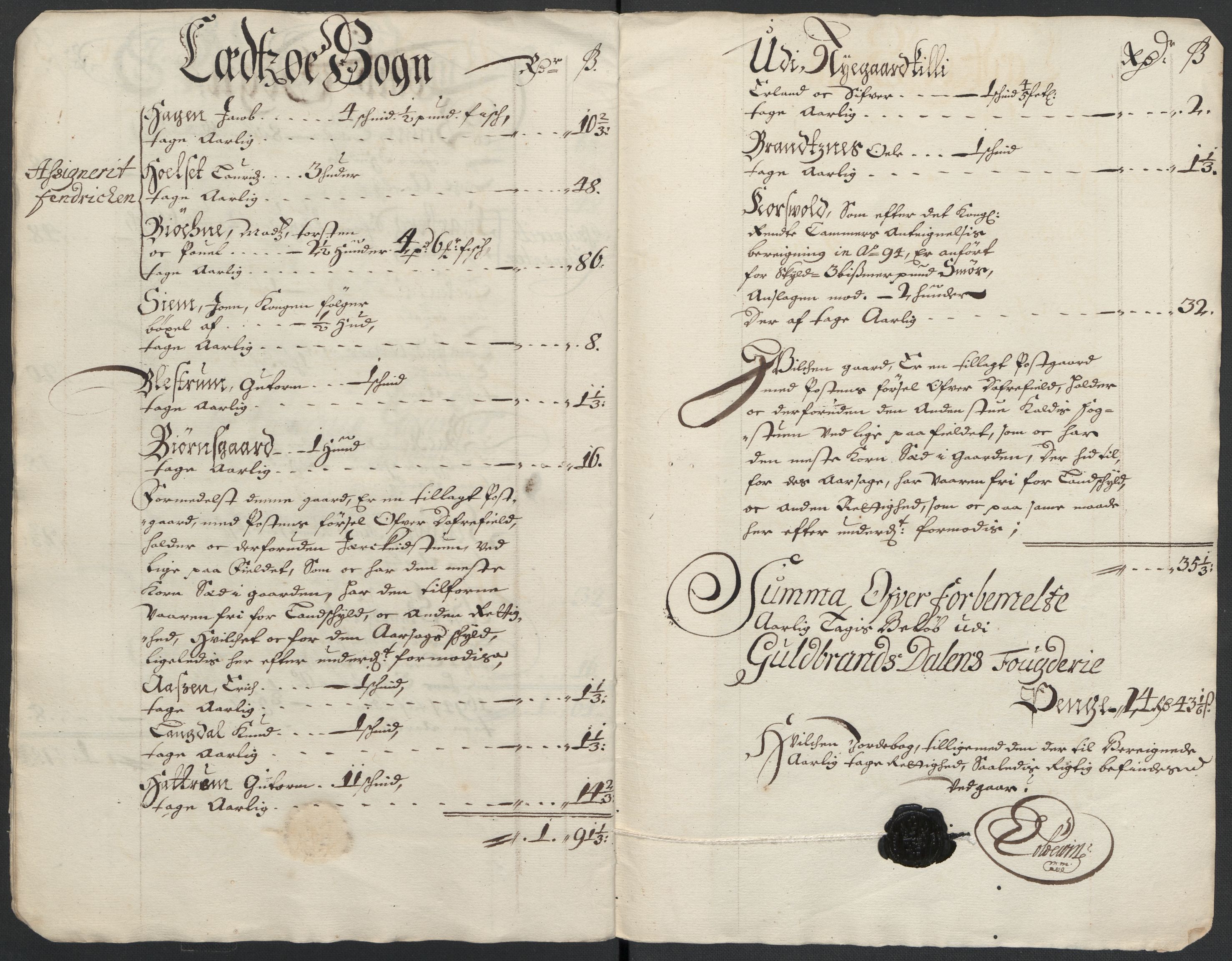 Rentekammeret inntil 1814, Reviderte regnskaper, Fogderegnskap, RA/EA-4092/R17/L1172: Fogderegnskap Gudbrandsdal, 1699, p. 50