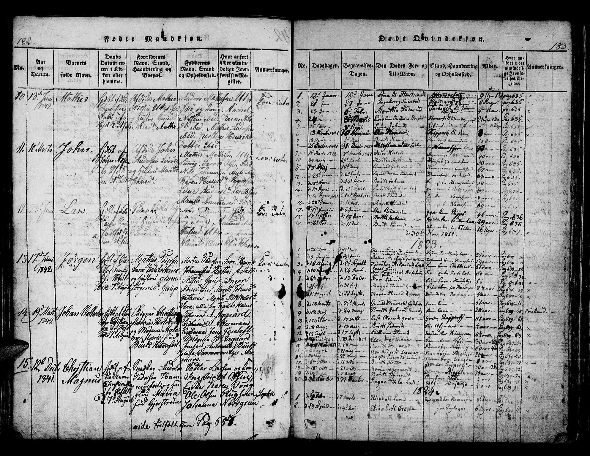 Hammerfest sokneprestkontor, SATØ/S-1347/H/Ha/L0003.kirke: Parish register (official) no. 3, 1821-1842, p. 182